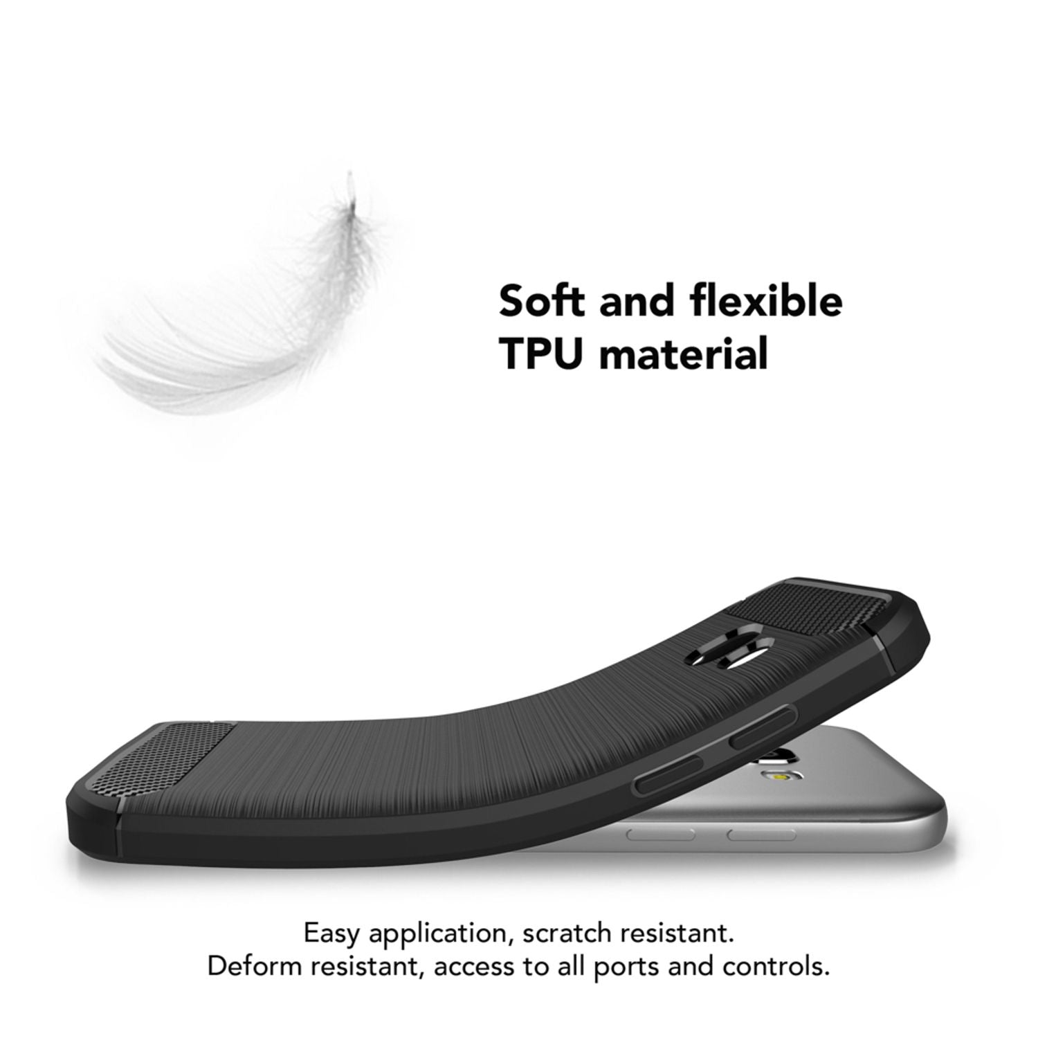 Samsung Galaxy A5 2017 Handy Hülle von NALIA, Silikon Case TPU Cover Gummi Schutz Schwarz NALIA Protective Hülle