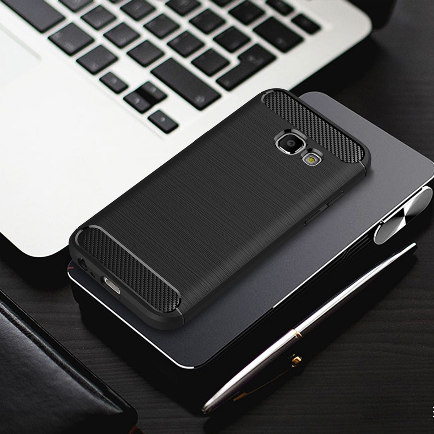 Samsung Galaxy A5 2017 Handy Hülle von NALIA, Silikon Case TPU Cover Gummi Schutz Schwarz NALIA Protective Hülle