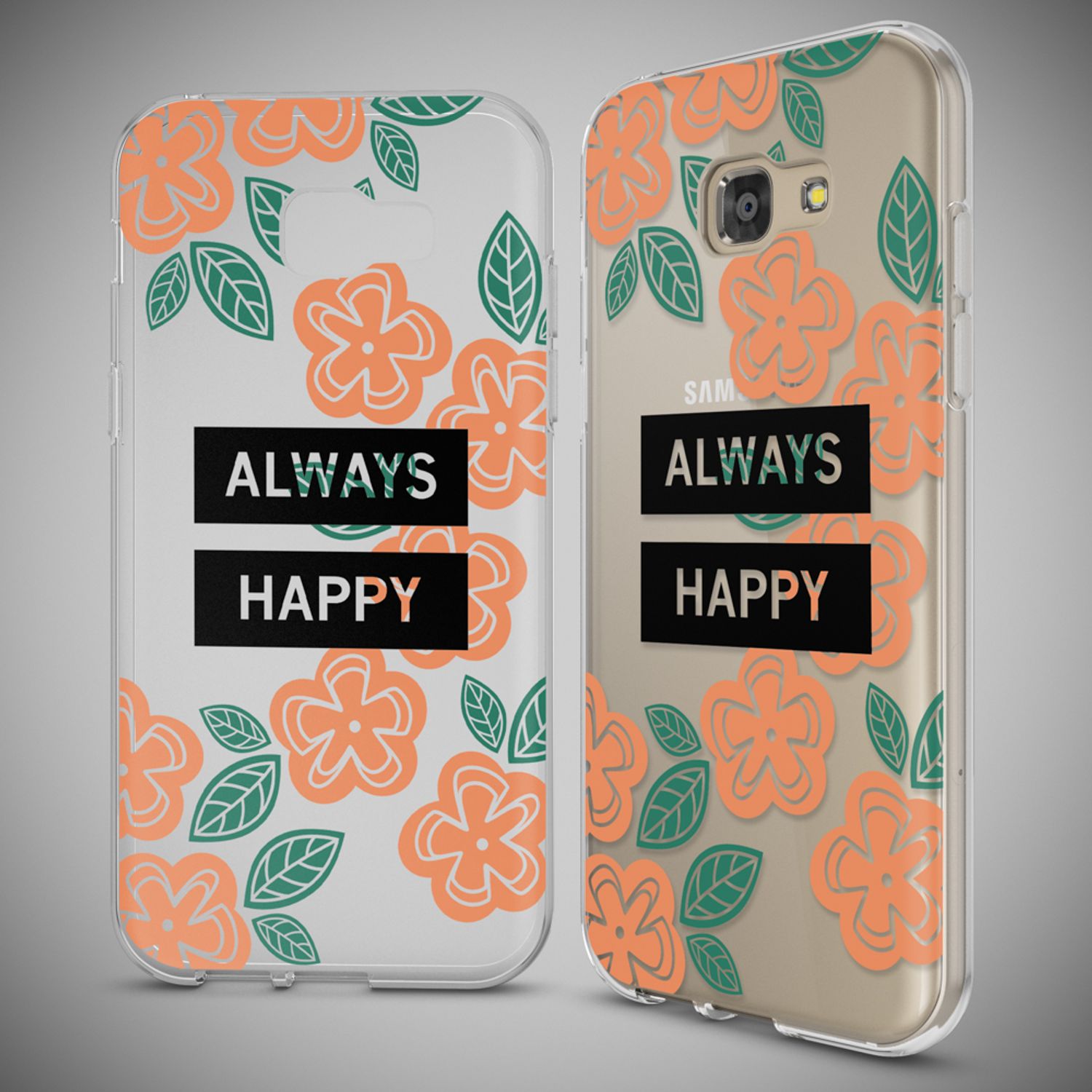 Samsung Galaxy A5 2017 Hülle Handyhülle von NALIA, Slim Silikon Motiv Case Cover Always Happy NALIA