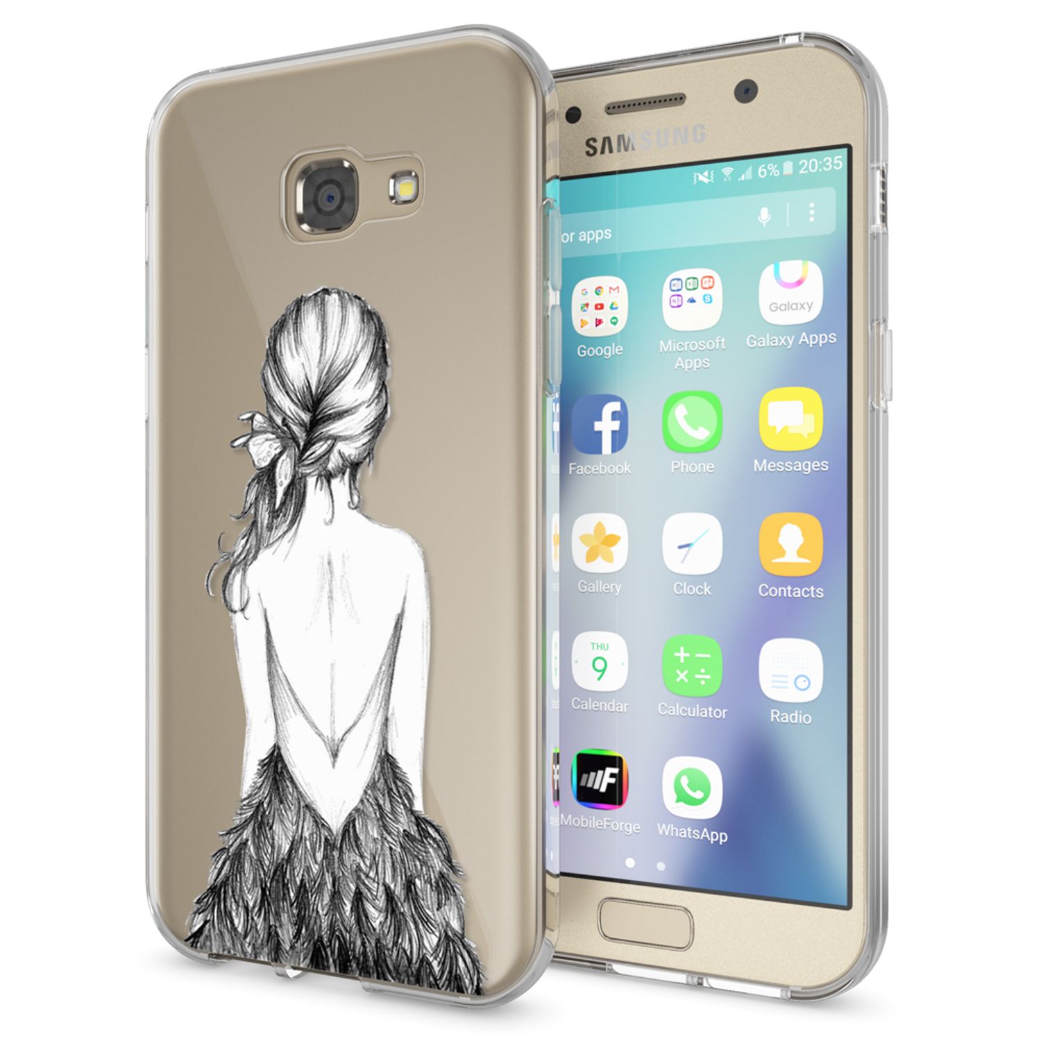 Samsung Galaxy A5 2017 Hülle Handyhülle von NALIA, Slim Silikon Motiv Case Cover Bird Princess NALIA