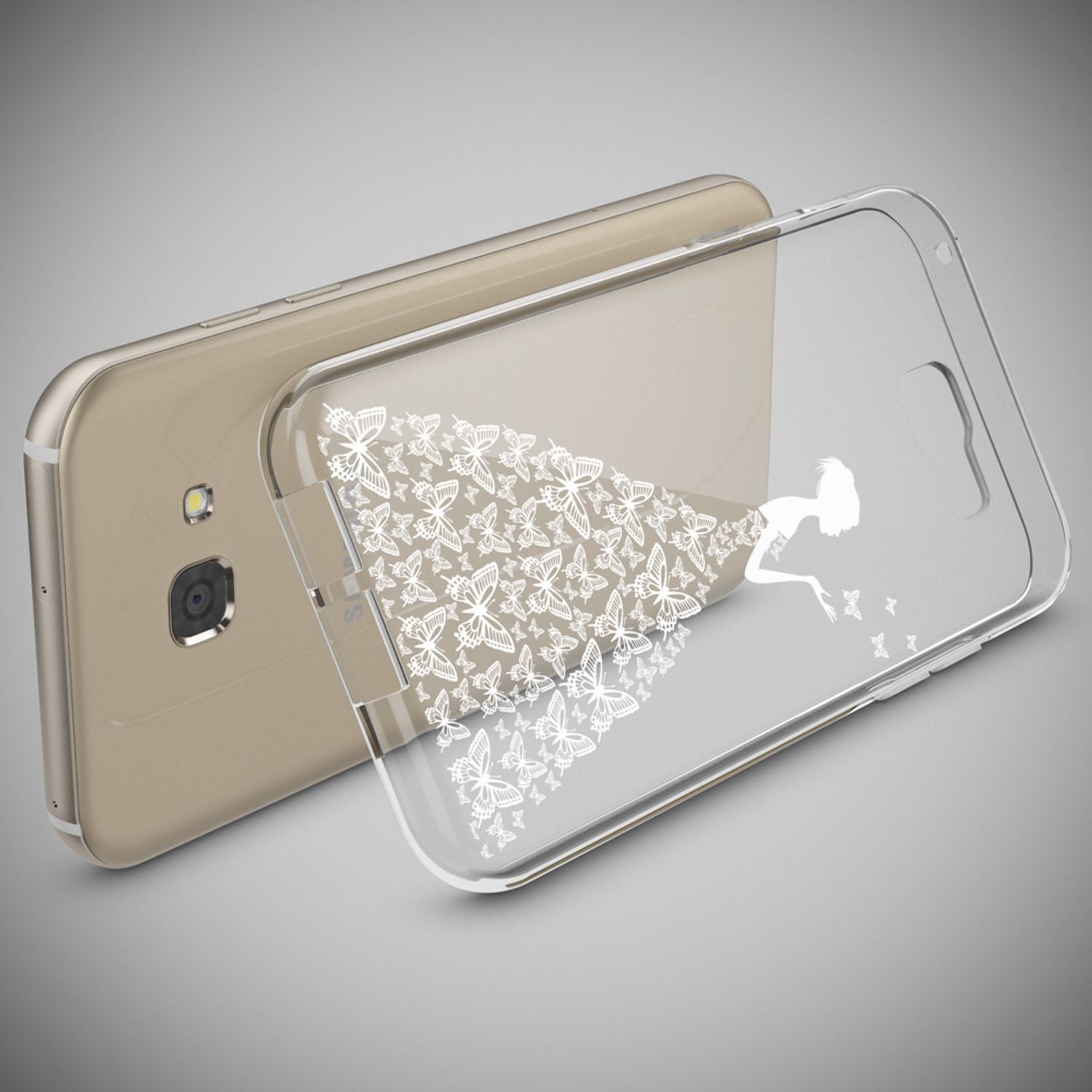 Samsung Galaxy A5 2017 Hülle Handyhülle von NALIA, Slim Silikon Motiv Case Cover Butterfly Princess NALIA