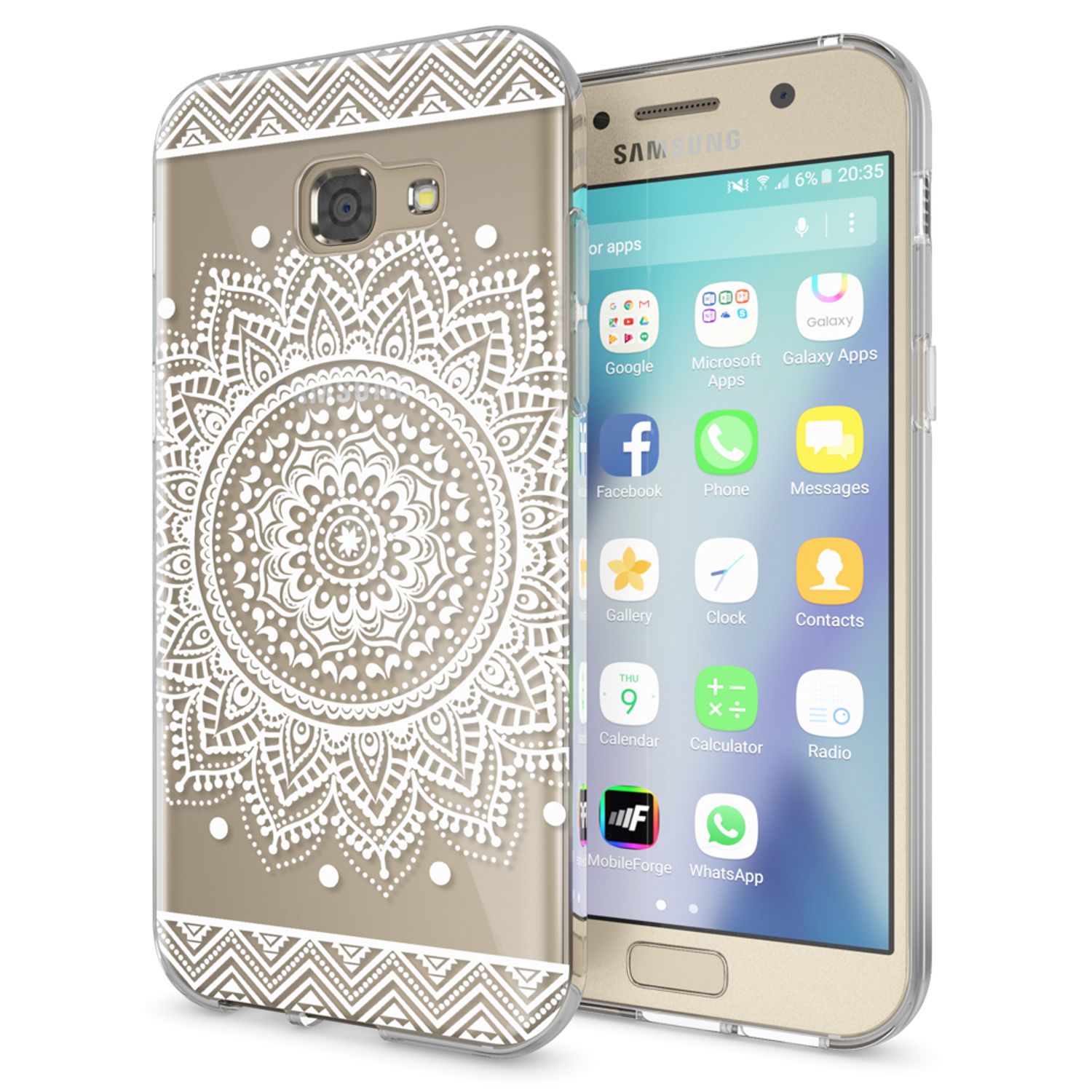 Samsung Galaxy A5 2017 Hülle Handyhülle von NALIA, Slim Silikon Motiv Case Cover Circle Flowers NALIA