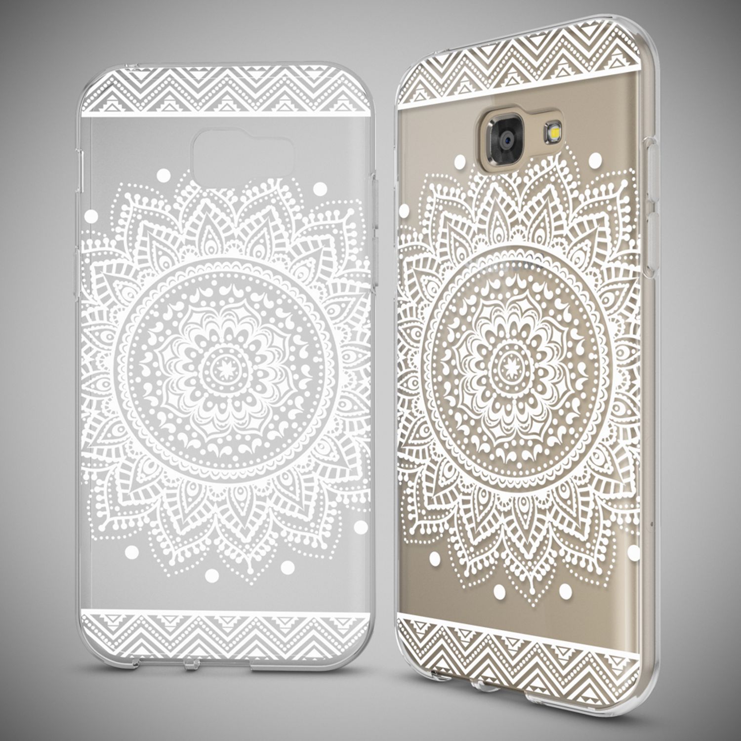 Samsung Galaxy A5 2017 Hülle Handyhülle von NALIA, Slim Silikon Motiv Case Cover Circle Flowers NALIA