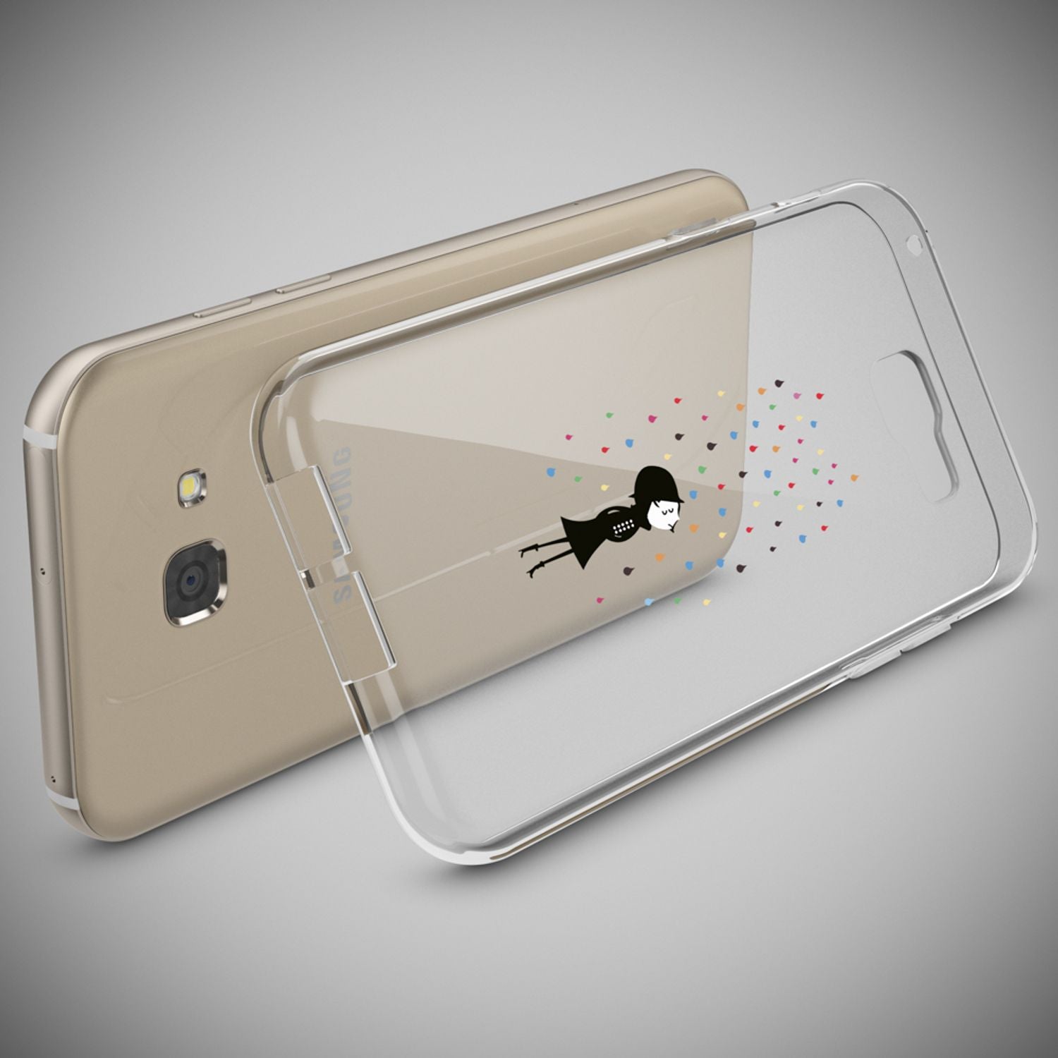 Samsung Galaxy A5 2017 Hülle Handyhülle von NALIA, Slim Silikon Motiv Case Cover Colorful Rain NALIA