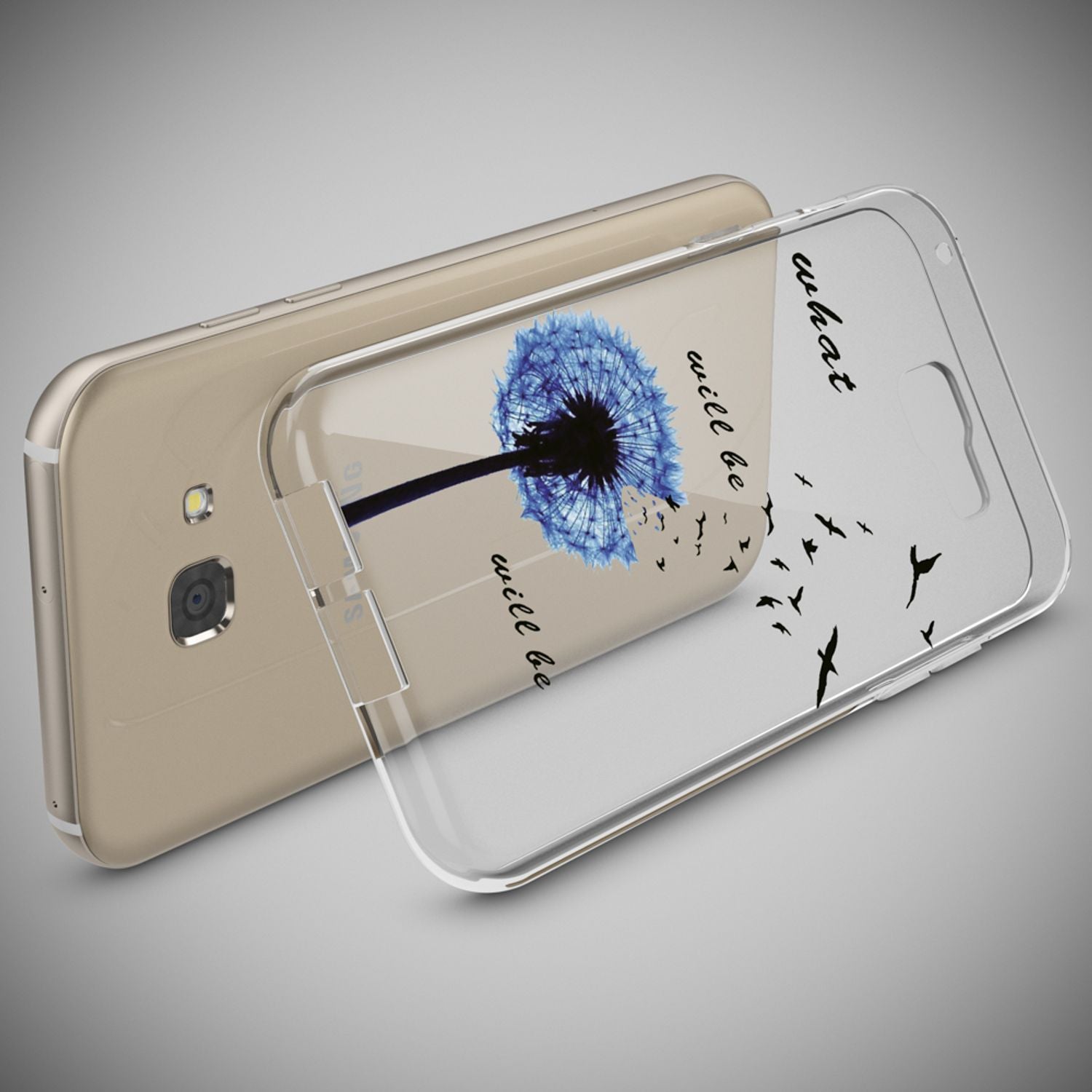 Samsung Galaxy A5 2017 Hülle Handyhülle von NALIA, Slim Silikon Motiv Case Cover Dandelion Blau NALIA