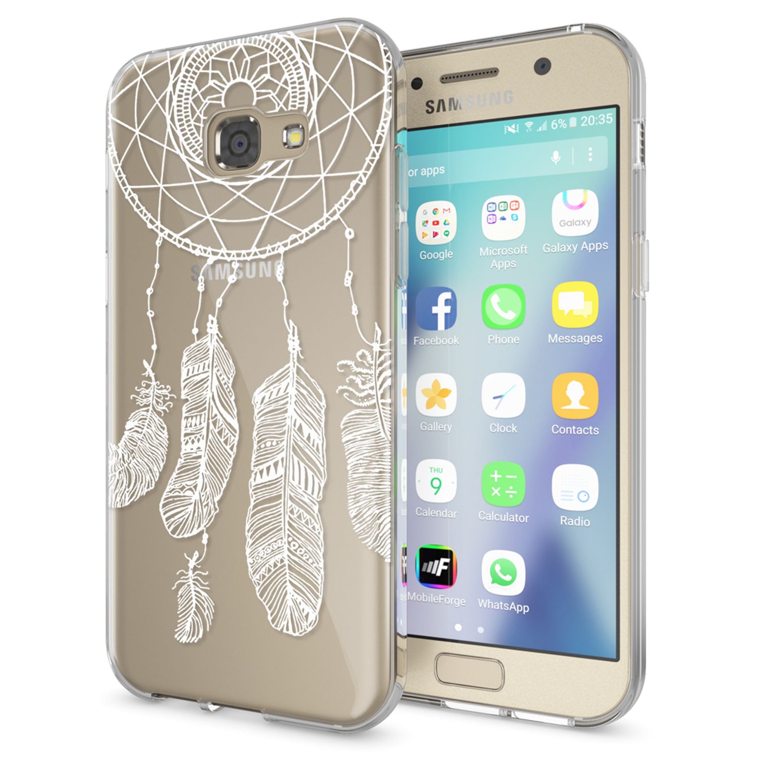 Samsung Galaxy A5 2017 Hülle Handyhülle von NALIA, Slim Silikon Motiv Case Cover Feathers NALIA