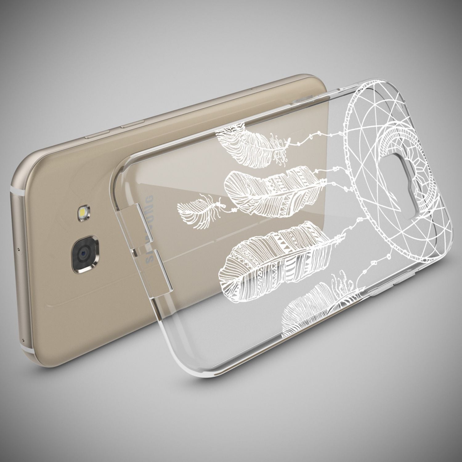 Samsung Galaxy A5 2017 Hülle Handyhülle von NALIA, Slim Silikon Motiv Case Cover Feathers NALIA