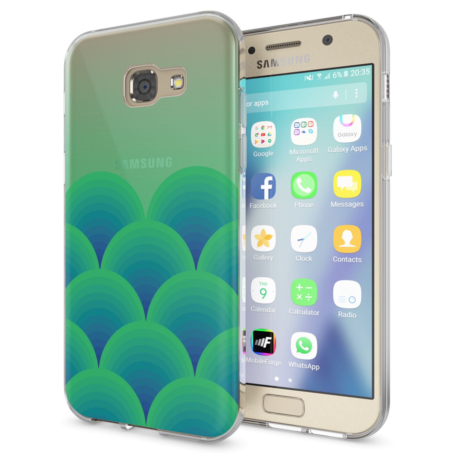 Samsung Galaxy A5 2017 Hülle Handyhülle von NALIA, Slim Silikon Motiv Case Cover Green Forest NALIA