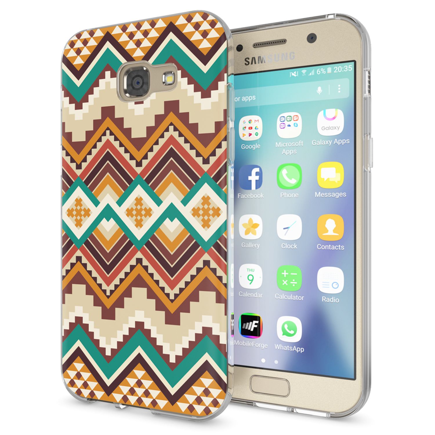 Samsung Galaxy A5 2017 Hülle Handyhülle von NALIA, Slim Silikon Motiv Case Cover Indian Pattern NALIA