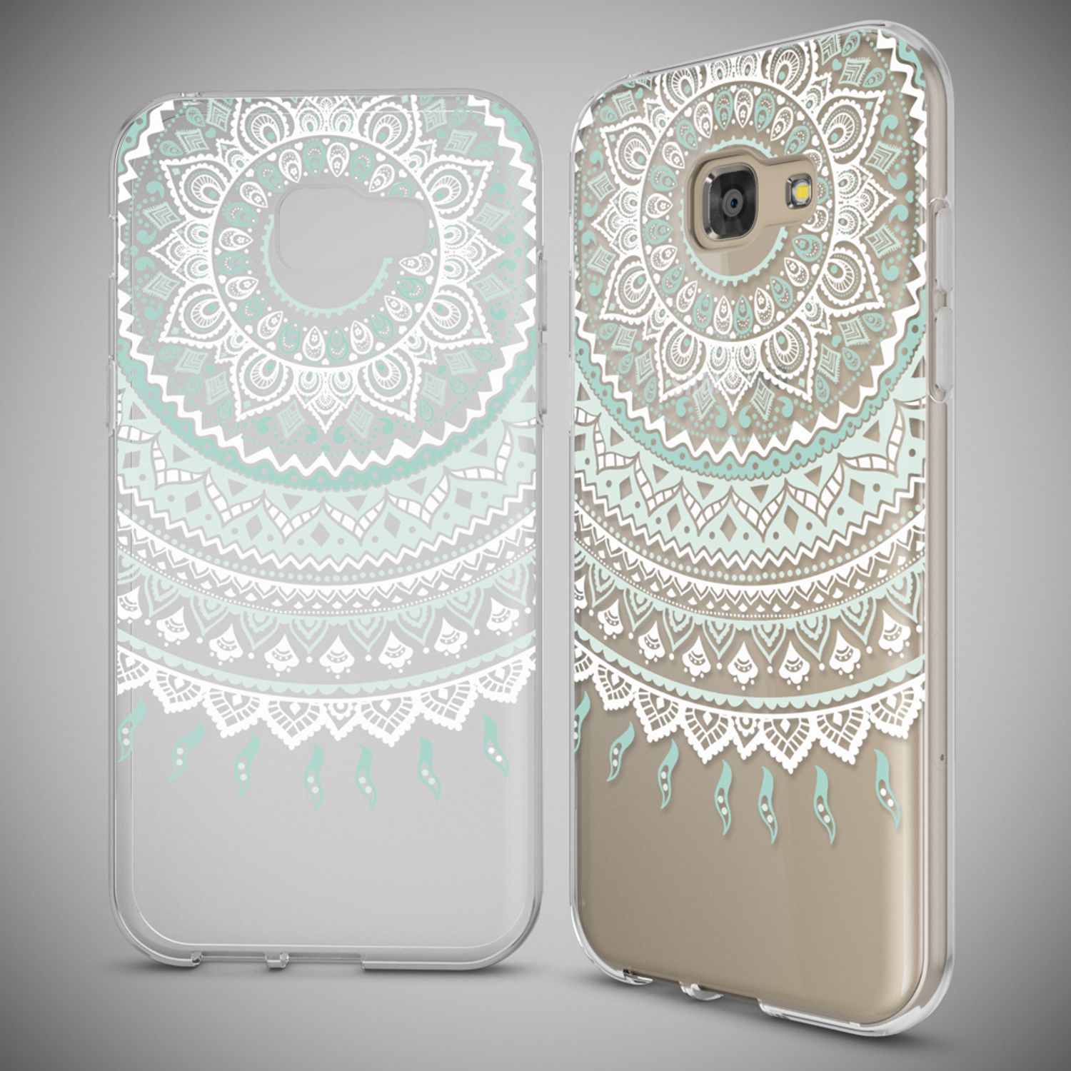 Samsung Galaxy A5 2017 Hülle Handyhülle von NALIA, Slim Silikon Motiv Case Cover Mandala Blau Türkis NALIA