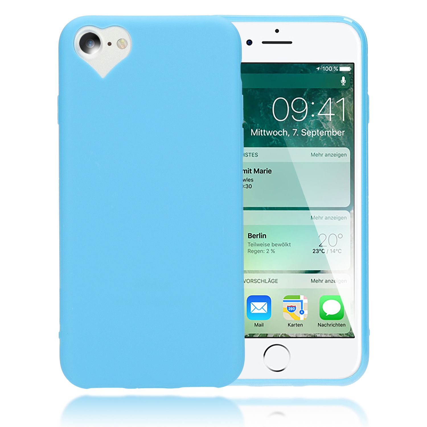 NALIA Handy Hülle für iPhone SE 2022 / SE 2020 / 8 / 7, Herz Case Cover Schutz