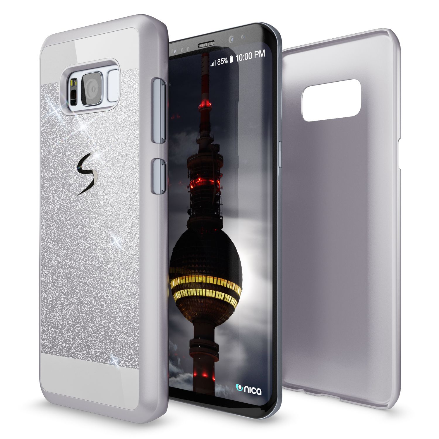 Samsung Galaxy S8 Plus Hülle Handyhülle von NALIA, Glitzer Case Schutzhülle Cover Rose Gold NALIA