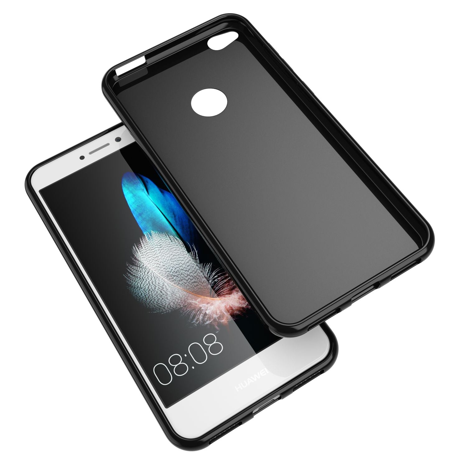 Huawei P8 Lite 2017 Hülle Handyhülle von NALIA, Slim Silikon Case Schutz Cover Schwarz NALIA