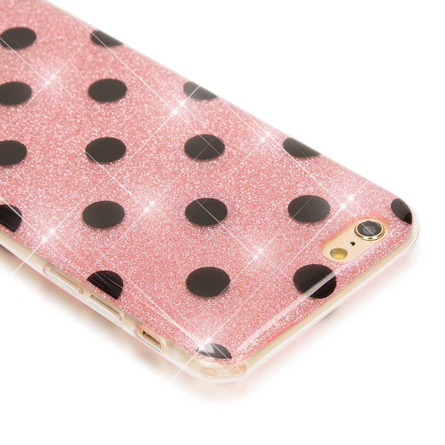 Apple iPhone 6 6S Punkte Handy Hülle von NALIA, Silikon Cover Case Schutz Glitter Pink NALIA