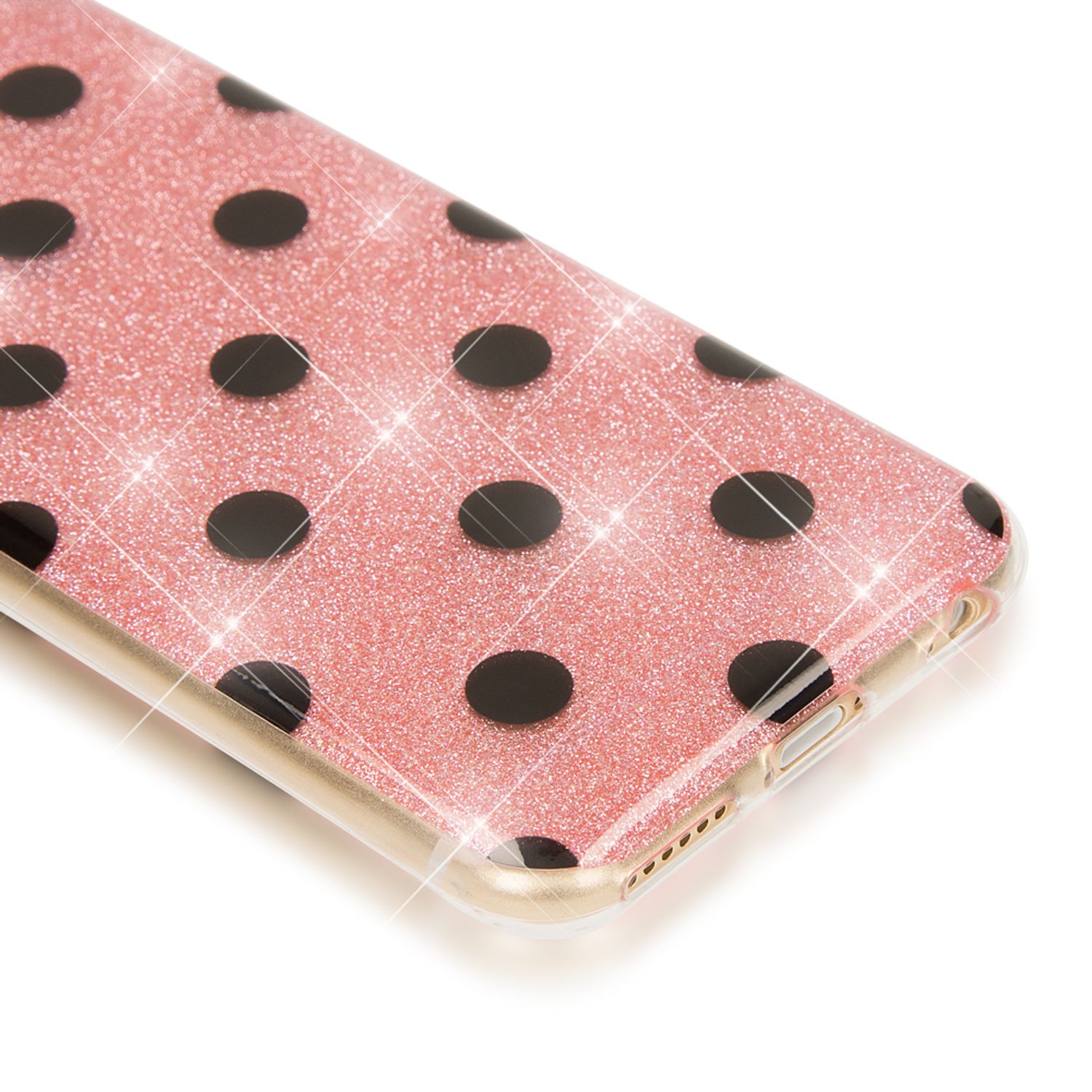 Apple iPhone 6 6S Punkte Handy Hülle von NALIA, Silikon Cover Case Schutz Glitter Pink NALIA