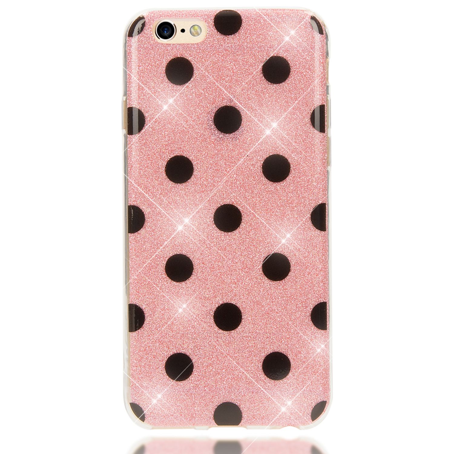 Apple iPhone 6 6S Punkte Handy Hülle von NALIA, Silikon Cover Case Schutz Glitter Pink NALIA
