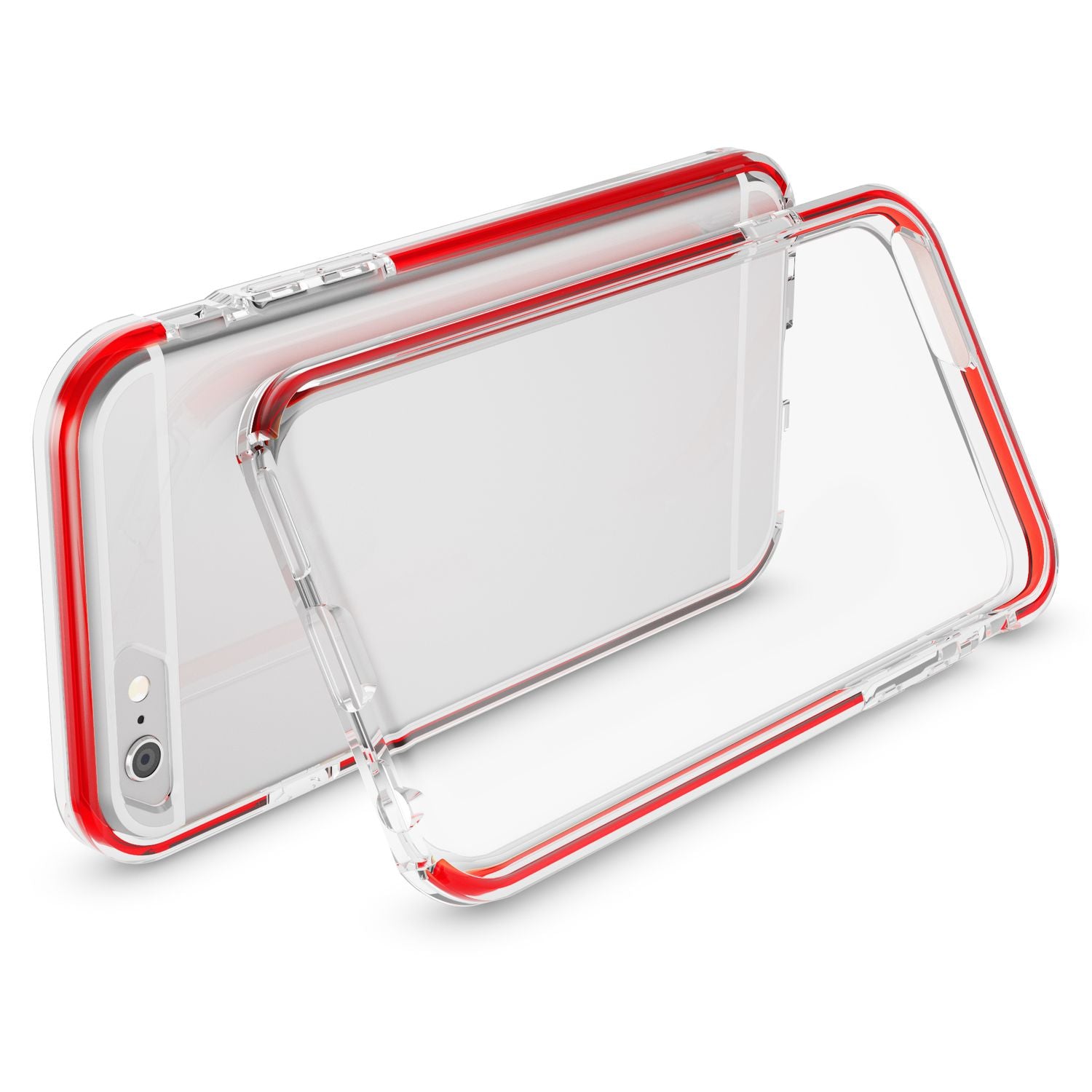 iPhone 6 6S Hülle Handyhülle von NALIA, Durchsichtiges Silikon Case mit Bumper Rot NALIA