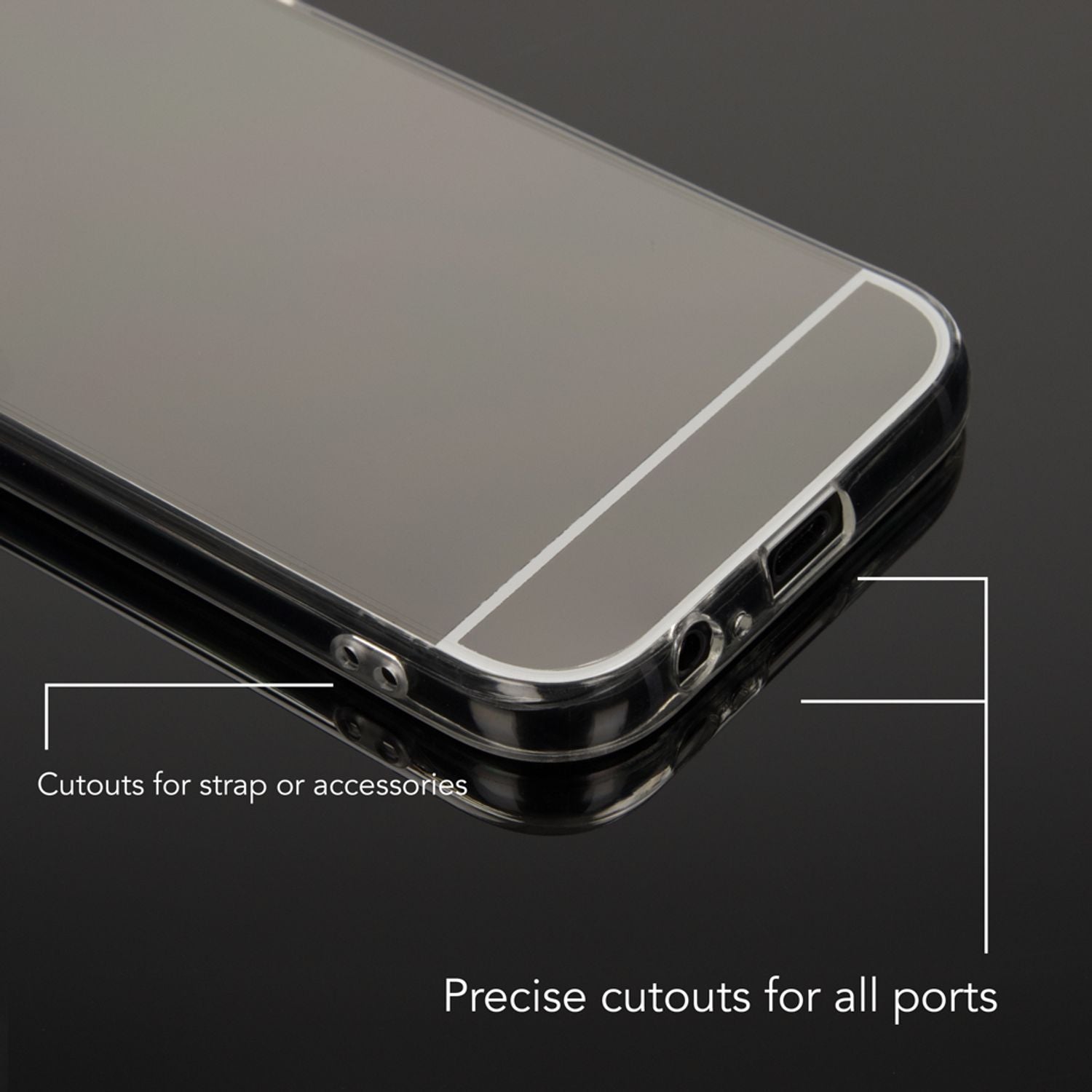 SAMSUNG GALAXY A5 2017 Spiegel Hülle von NALIA, Slim Mirror Case Handyhülle Cover Grau NALIA