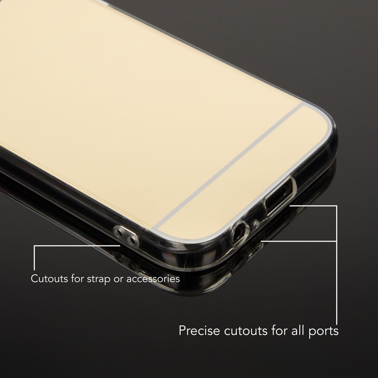 SAMSUNG GALAXY A5 2017 Spiegel Hülle von NALIA, Slim Mirror Case Handyhülle Cover Gold NALIA