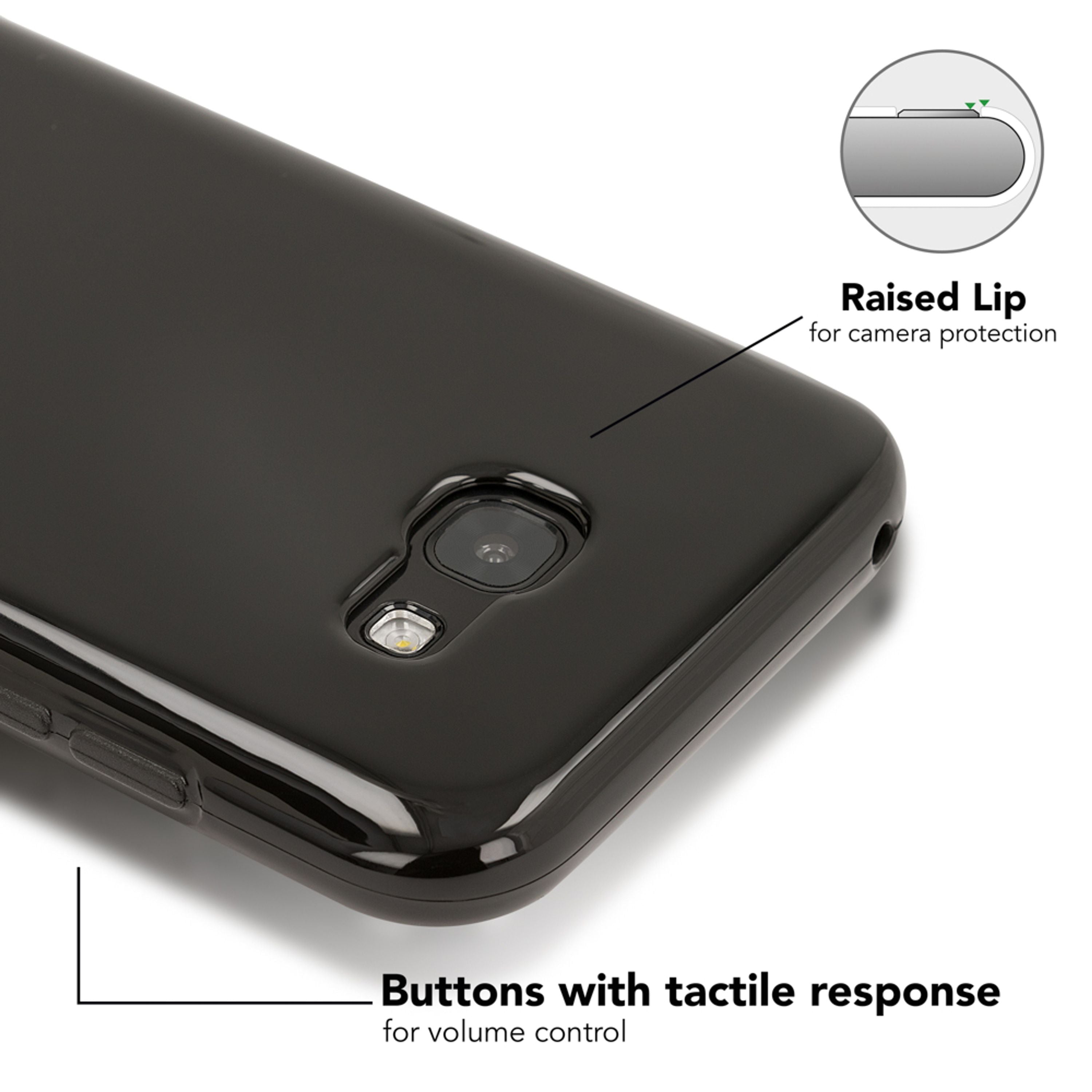 NALIA Handy Hülle für Samsung Galaxy A5 2017, Dünnes Silikon Cover Case Bumper NALIA