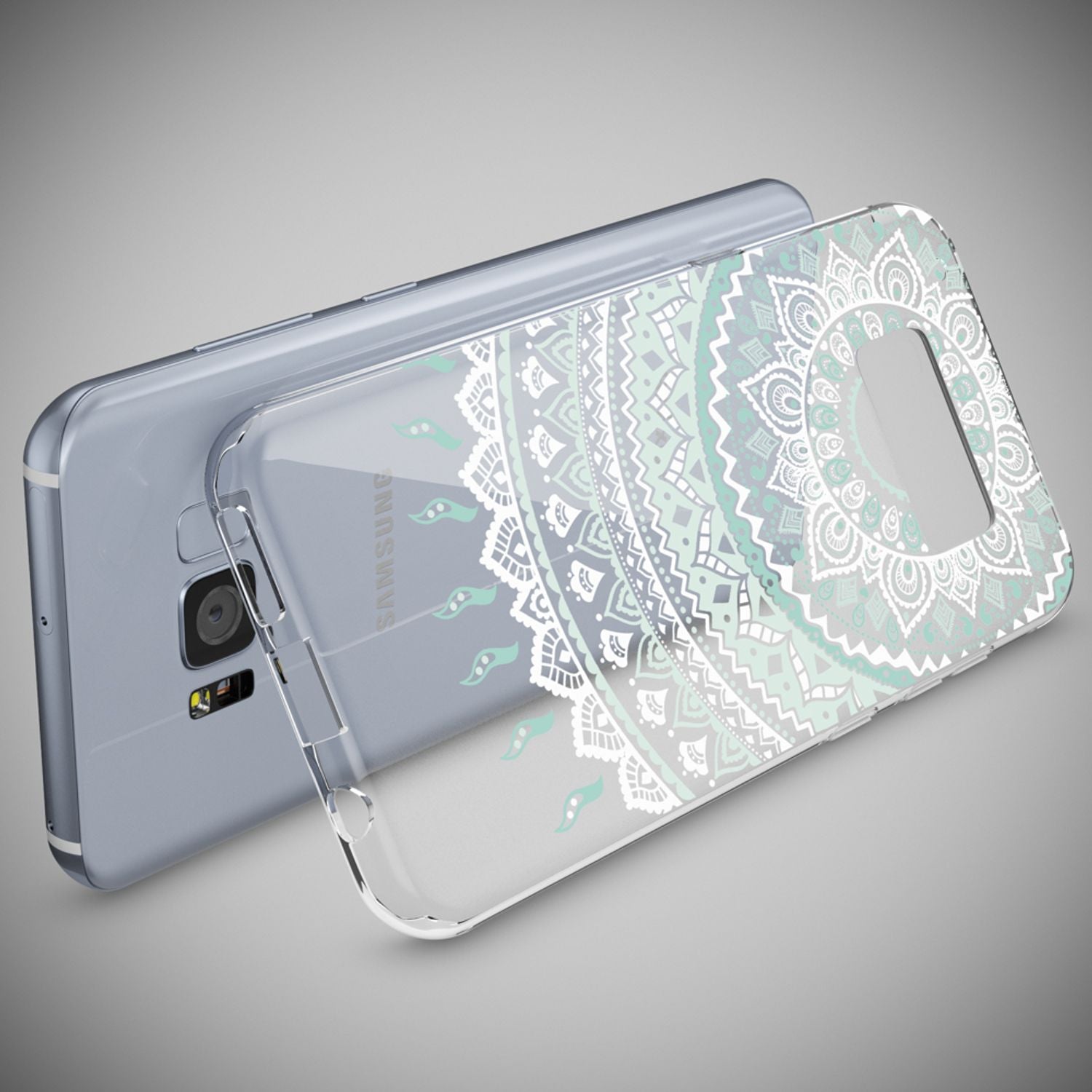 Samsung Galaxy S8 Plus Hülle Handyhülle von NALIA, Silikon Motiv Case Schutzhülle Mandala Blau Türkis NALIA