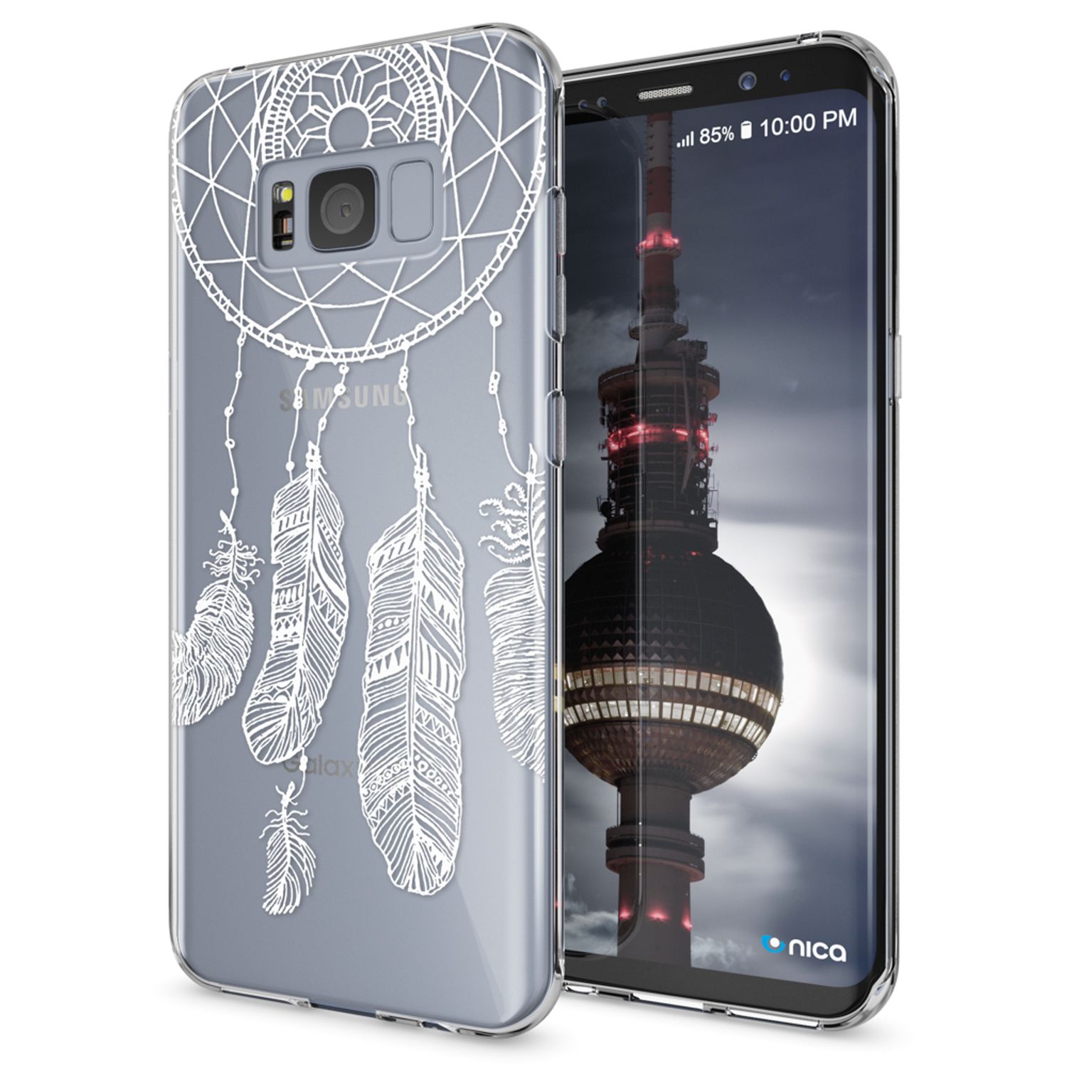 Samsung Galaxy S8 Plus Hülle Handyhülle von NALIA, Silikon Motiv Case Schutzhülle Feathers NALIA