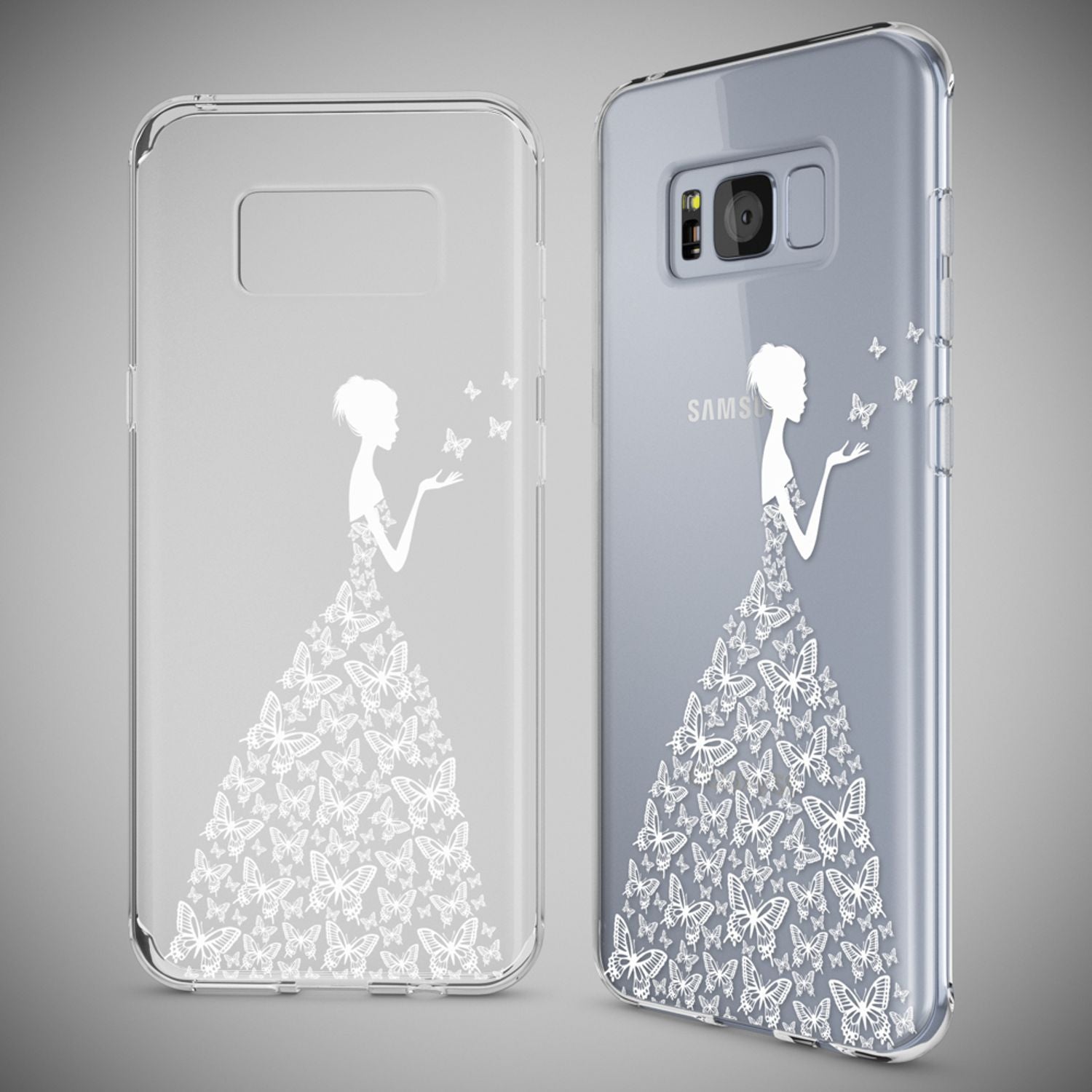 Samsung Galaxy S8 Plus Hülle Handyhülle von NALIA, Silikon Motiv Case Schutzhülle Butterfly Princess NALIA