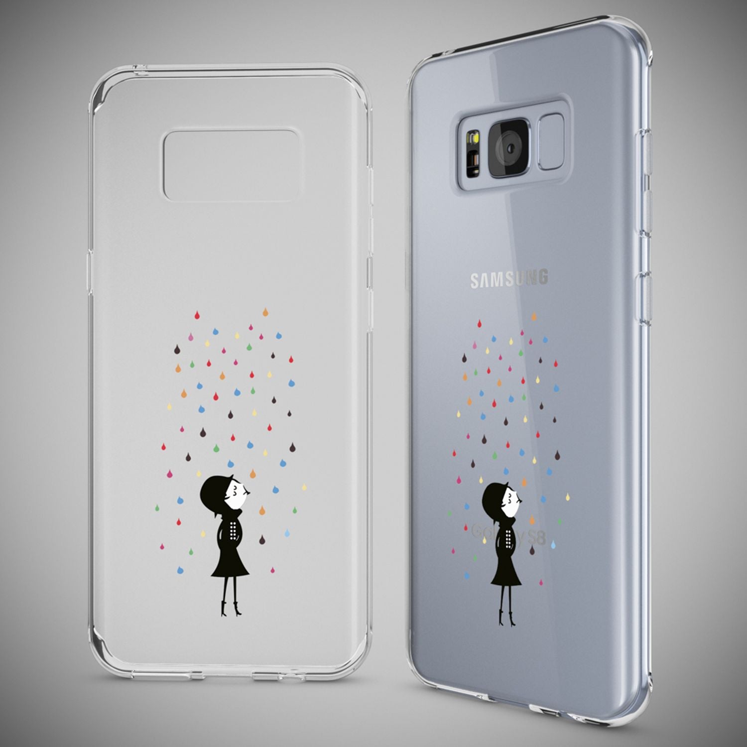 Samsung Galaxy S8 Plus Hülle Handyhülle von NALIA, Silikon Motiv Case Schutzhülle Colorful Rain NALIA