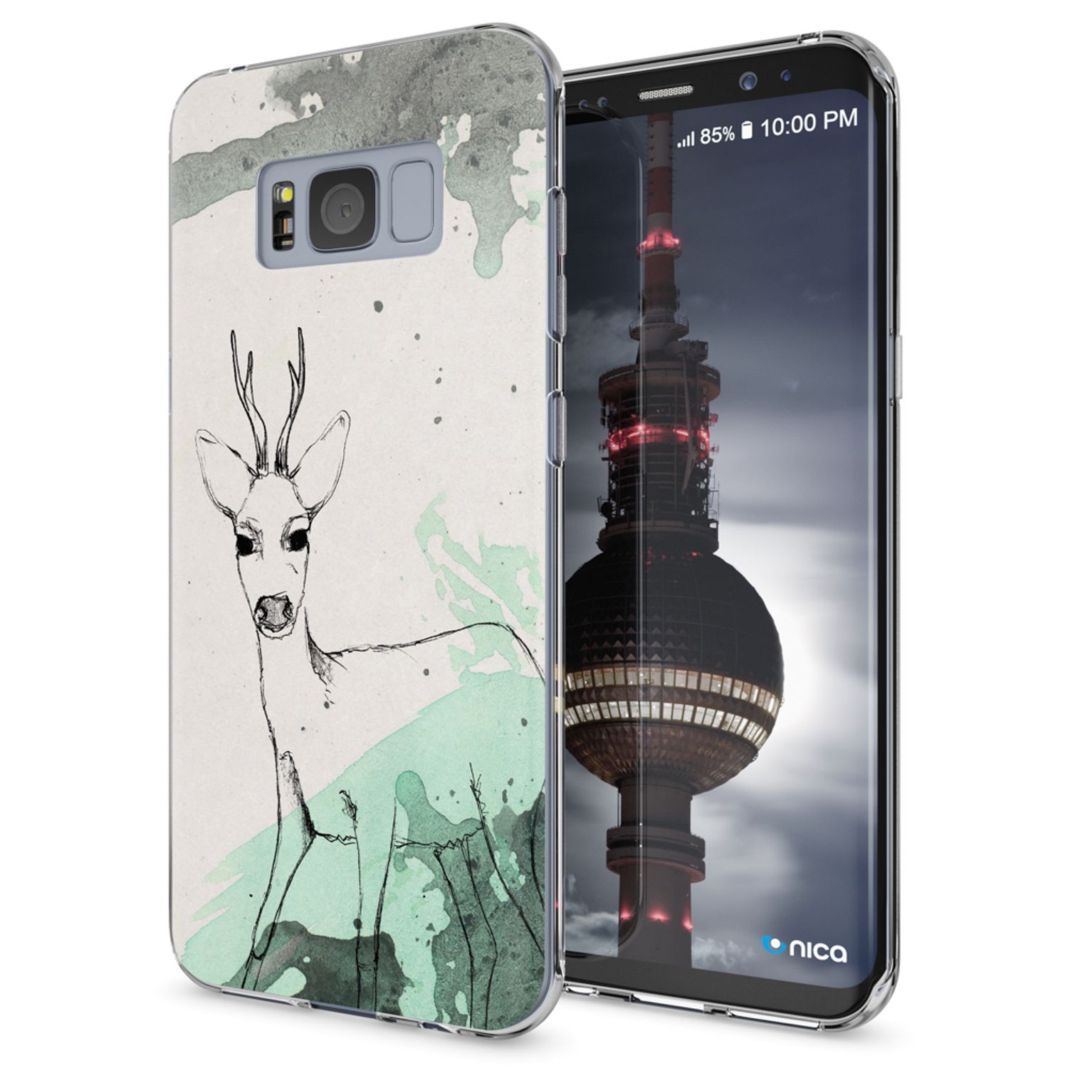 Samsung Galaxy S8 Plus Hülle Handyhülle von NALIA, Silikon Motiv Case Schutzhülle Deer NALIA