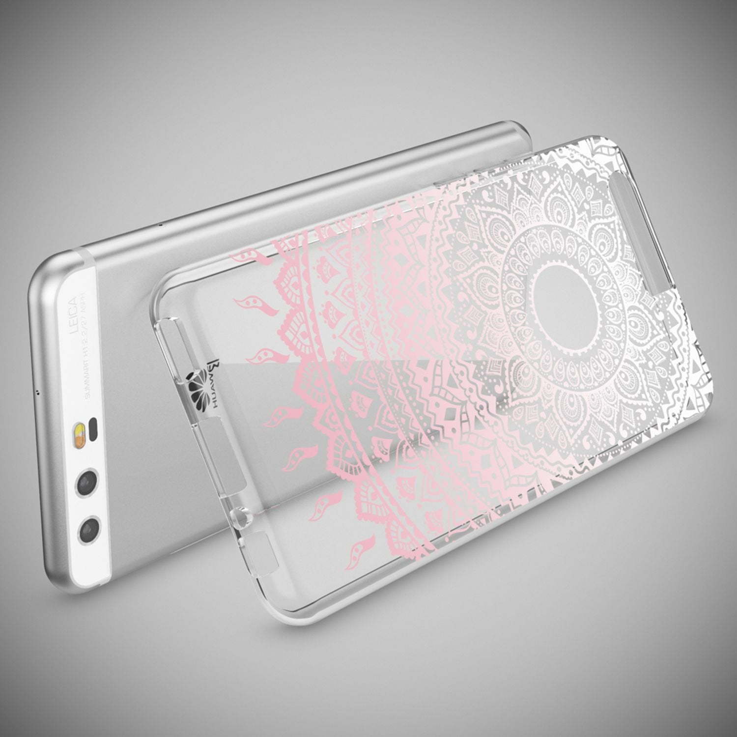 Huawei P10 Hülle Handyhülle von NALIA, Slim Silikon Motiv Case Cover Schutzhülle Mandala Pink NALIA
