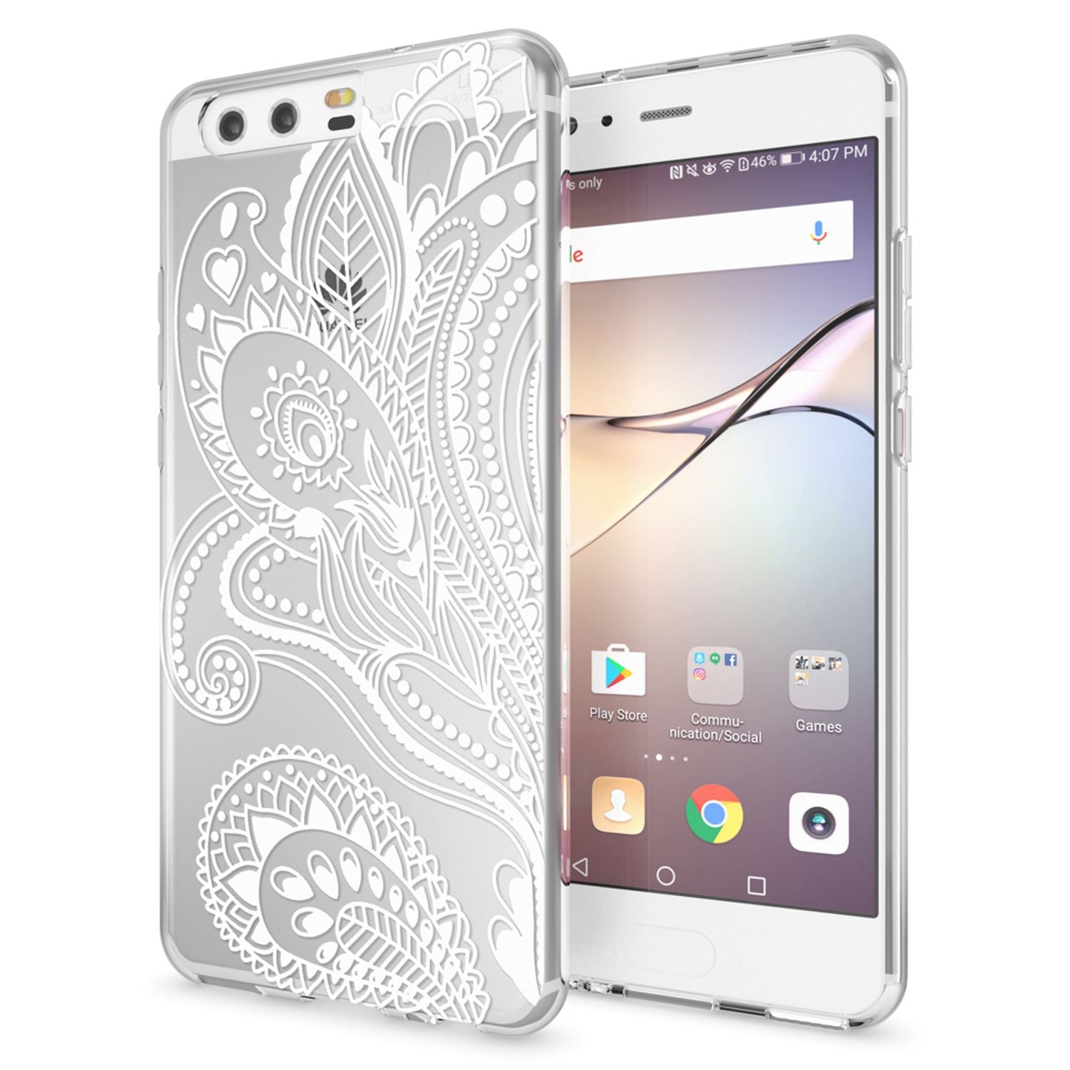 Huawei P10 Hülle Handyhülle von NALIA, Slim Silikon Motiv Case Cover Schutzhülle Artificial Flowers NALIA