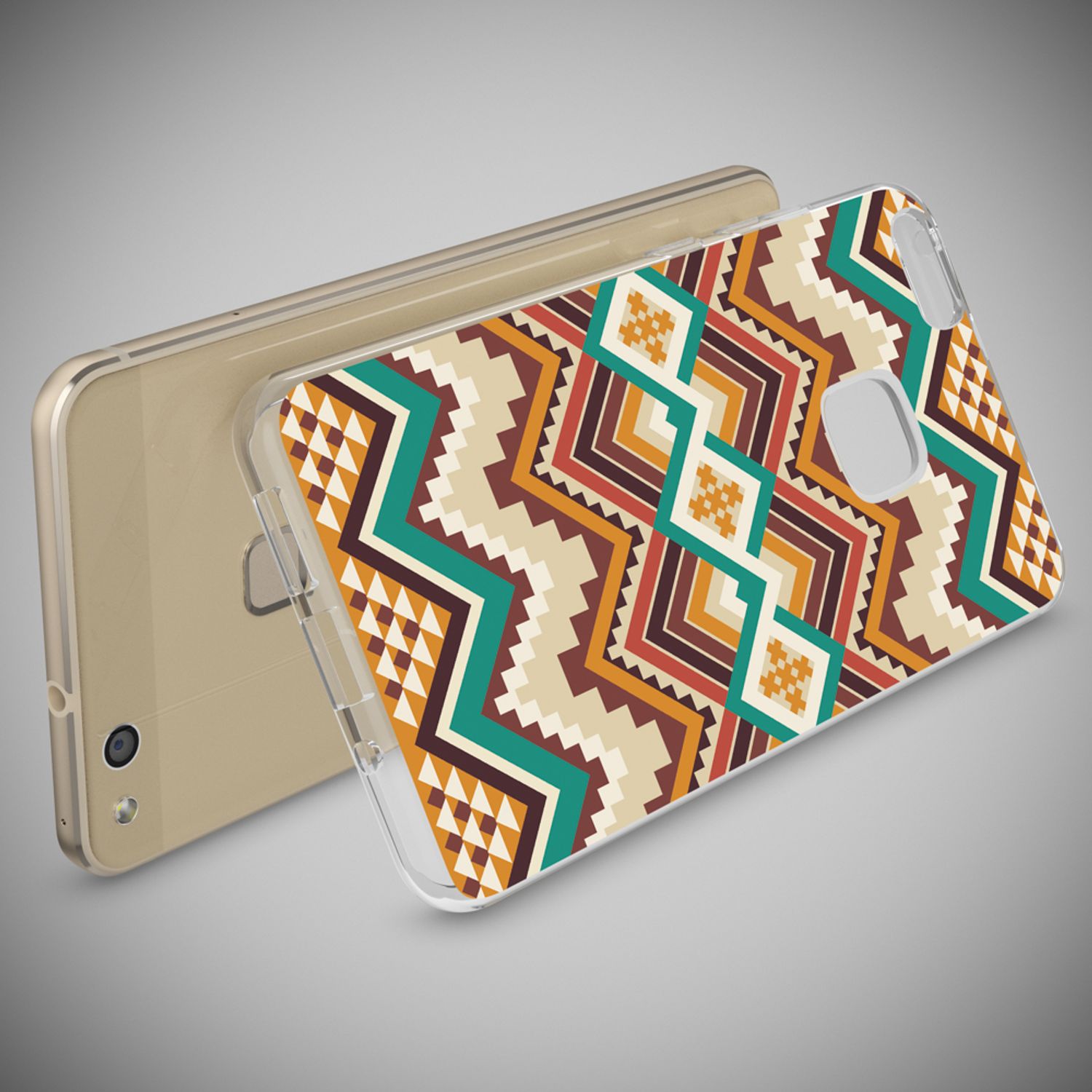 Huawei P10 Lite Hülle Handyhülle von NALIA, Slim Silikon Motiv Cover Schutzhülle Indian Pattern NALIA