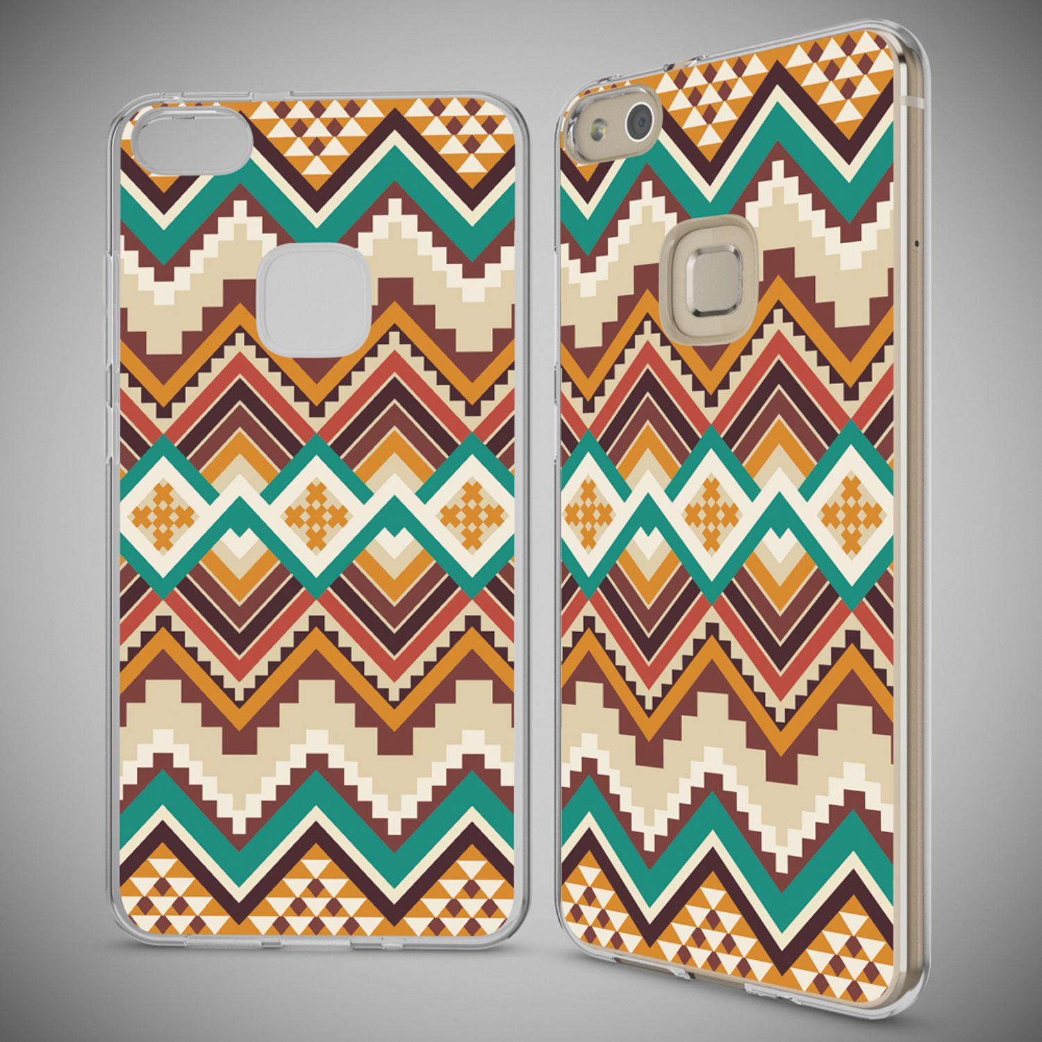 Huawei P10 Lite Hülle Handyhülle von NALIA, Slim Silikon Motiv Cover Schutzhülle Indian Pattern NALIA