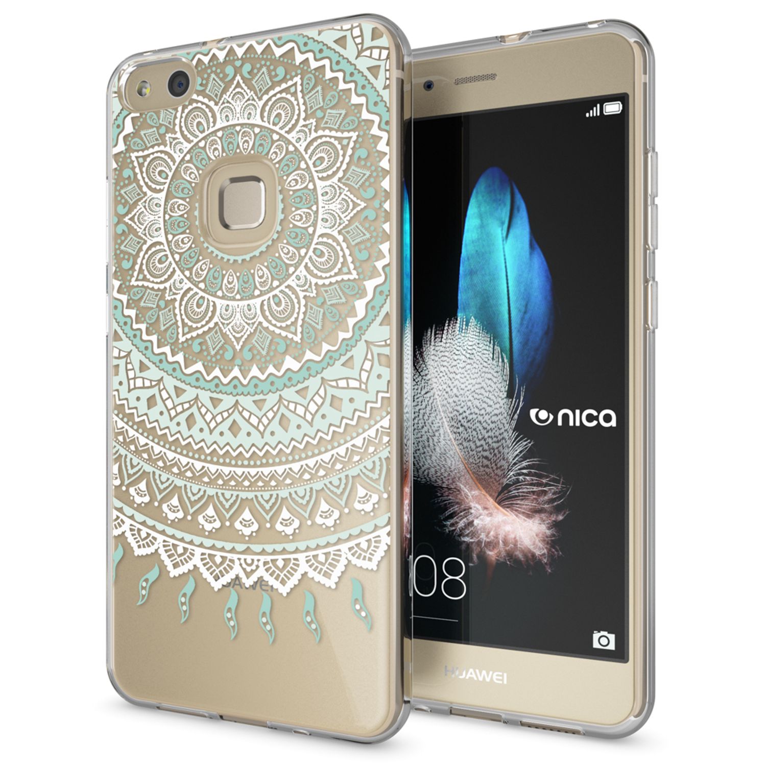 Huawei P10 Lite Hülle Handyhülle von NALIA, Slim Silikon Motiv Cover Schutzhülle Indian Pattern NALIA