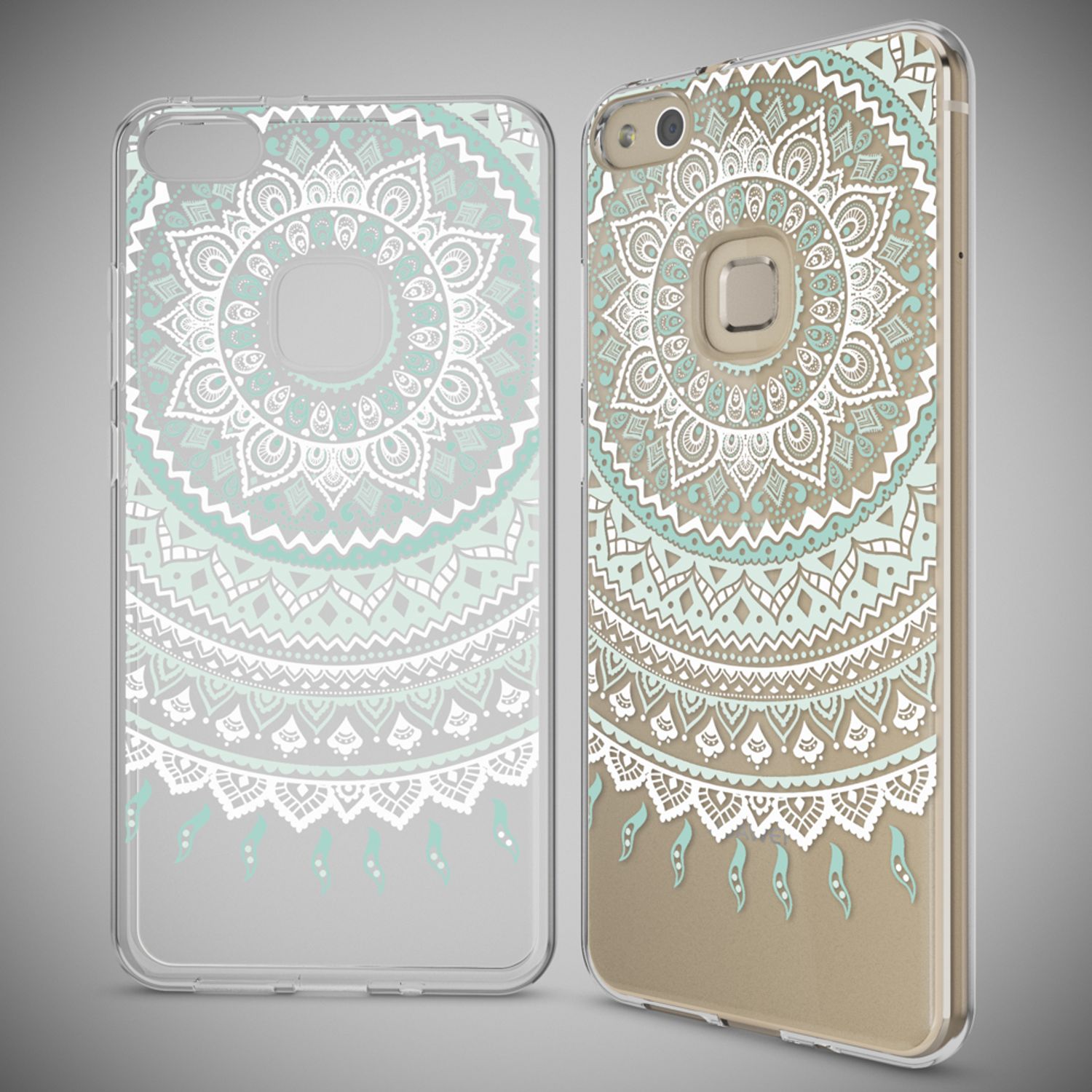 Huawei P10 Lite Hülle Handyhülle von NALIA, Slim Silikon Motiv Cover Schutzhülle Indian Pattern NALIA