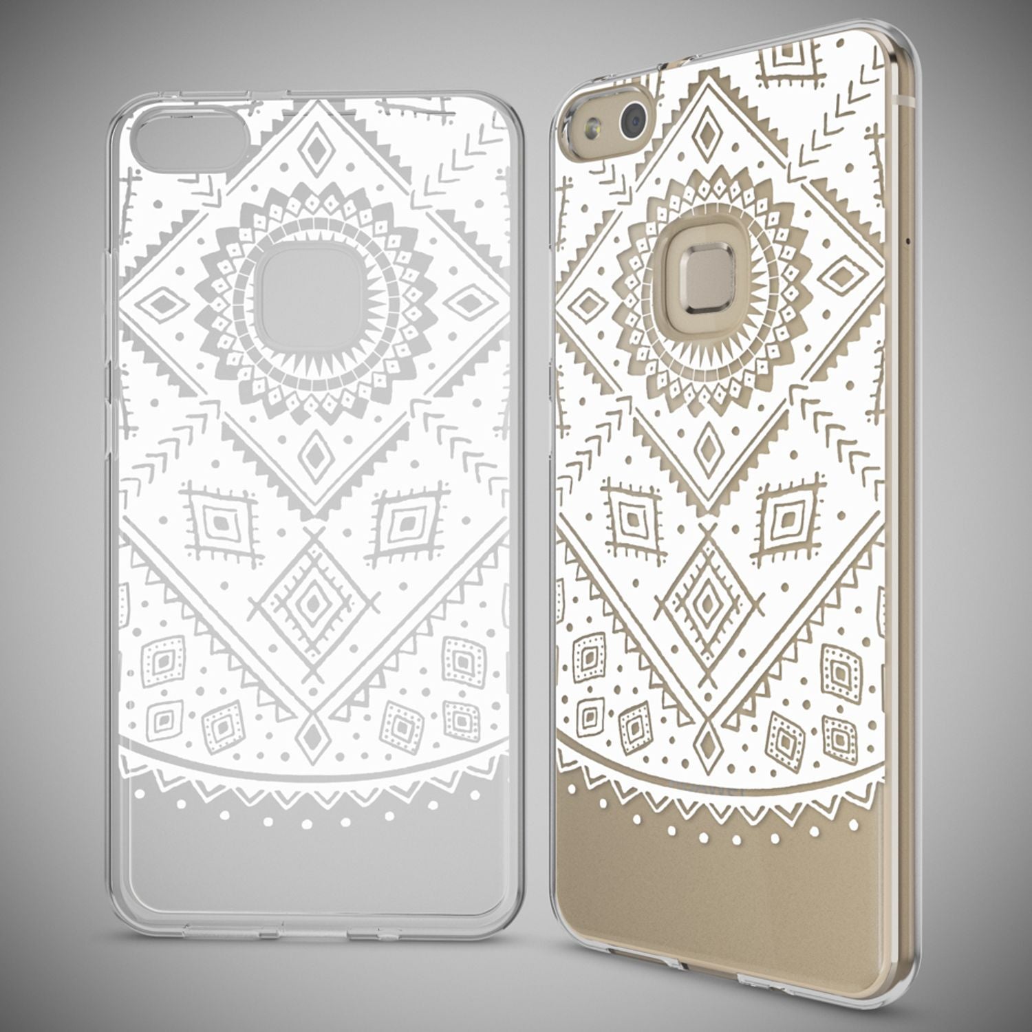 Huawei P10 Lite Hülle Handyhülle von NALIA, Slim Silikon Motiv Cover Schutzhülle Indian Pattern NALIA