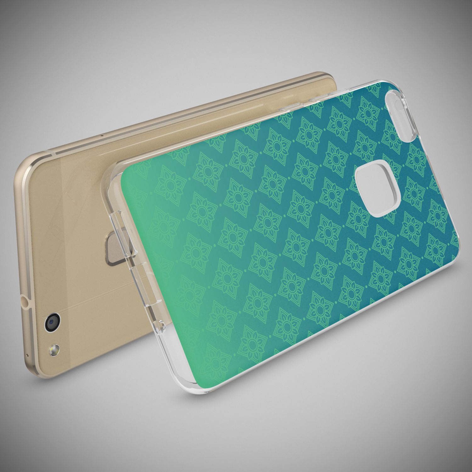 Huawei P10 Lite Hülle Handyhülle von NALIA, Slim Silikon Motiv Cover Schutzhülle Pattern Grün NALIA