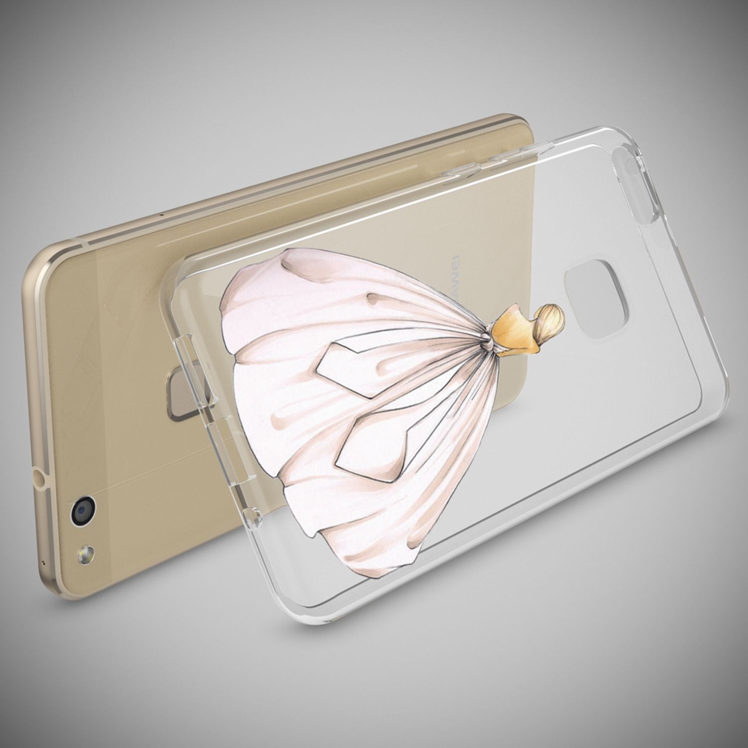 Huawei P10 Lite Hülle Handyhülle von NALIA, Slim Silikon Motiv Cover Schutzhülle Princess Pink NALIA