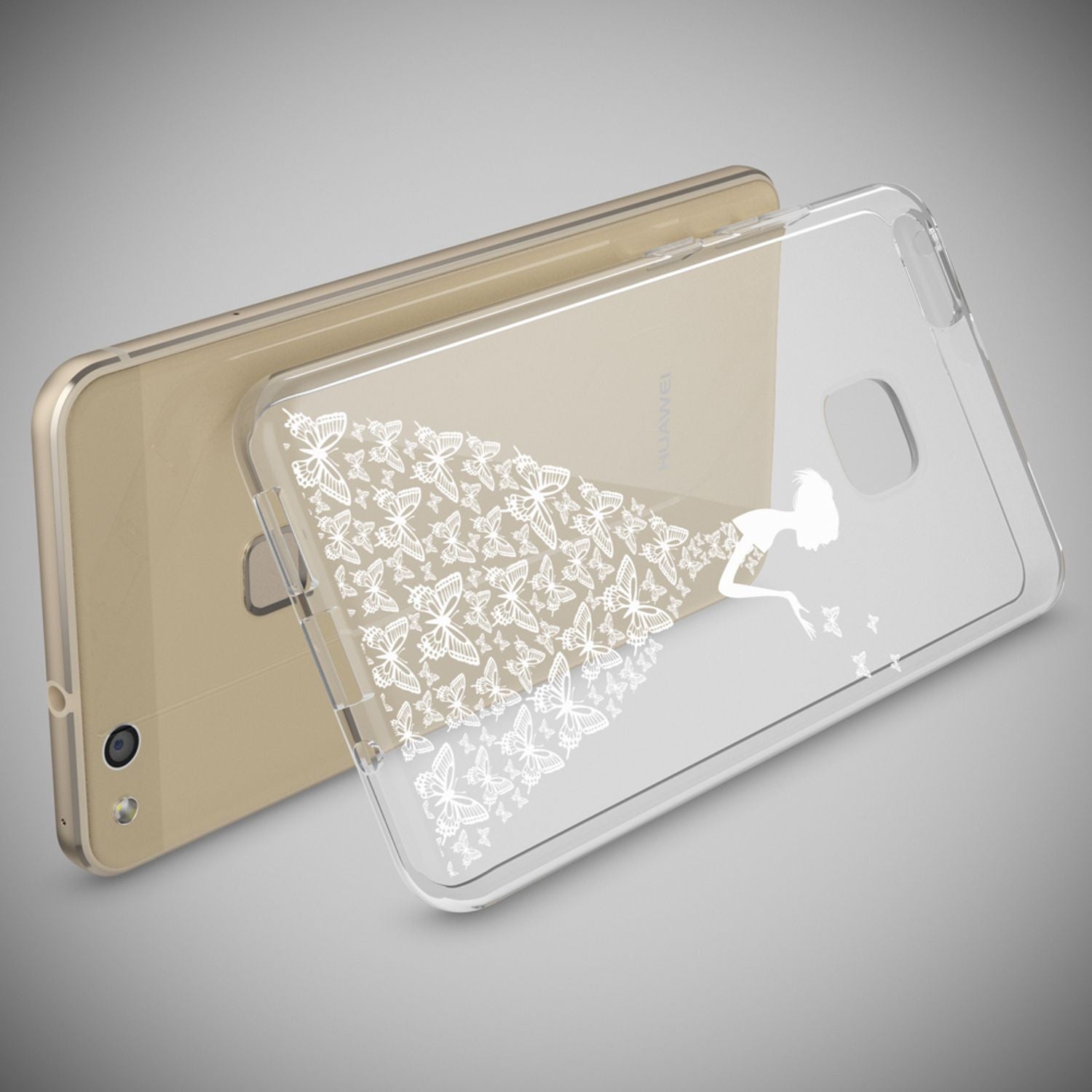 Huawei P10 Lite Hülle Handyhülle von NALIA, Slim Silikon Motiv Cover Schutzhülle Artificial Flowers NALIA