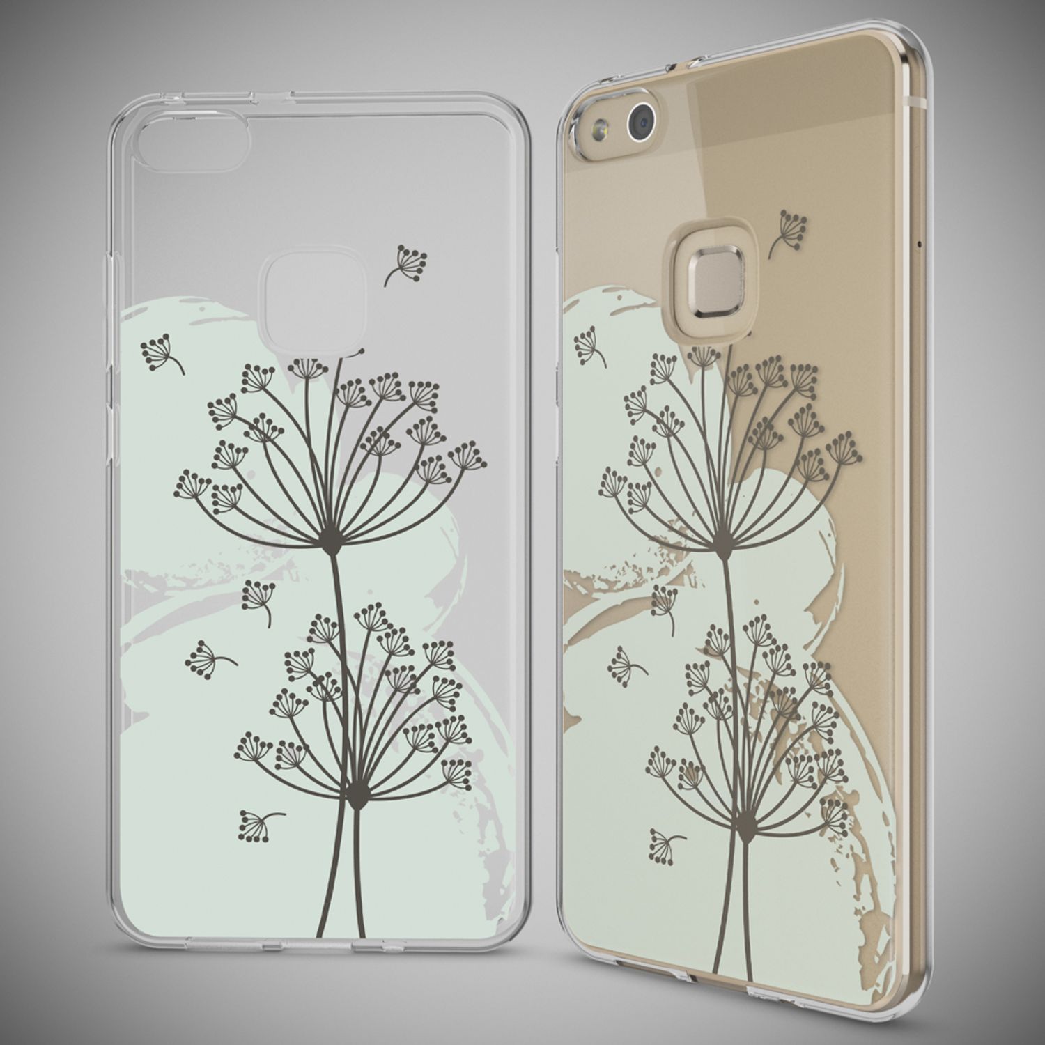 Huawei P10 Lite Hülle Handyhülle von NALIA, Slim Silikon Motiv Cover Schutzhülle Circle Flowers NALIA