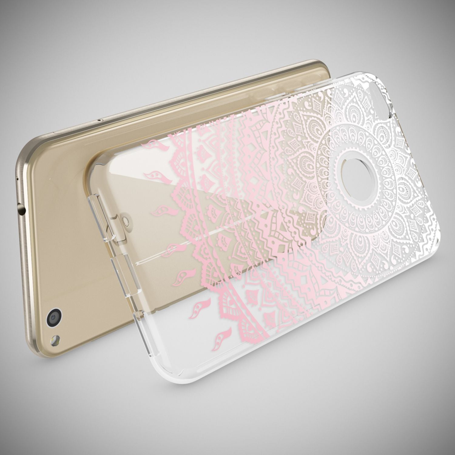 Huawei P8 Lite 2017 Hülle Handyhülle von NALIA, Slim Silikon Motiv Schutz Case Mandala Pink NALIA