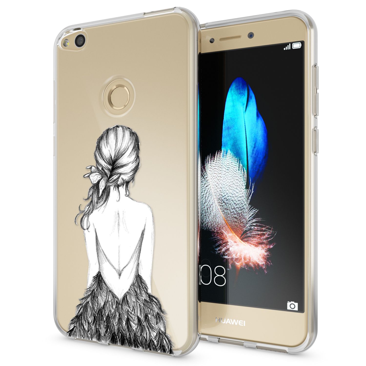 Huawei P8 Lite 2017 Hülle Handyhülle von NALIA, Slim Silikon Motiv Schutz Case Always Happy NALIA