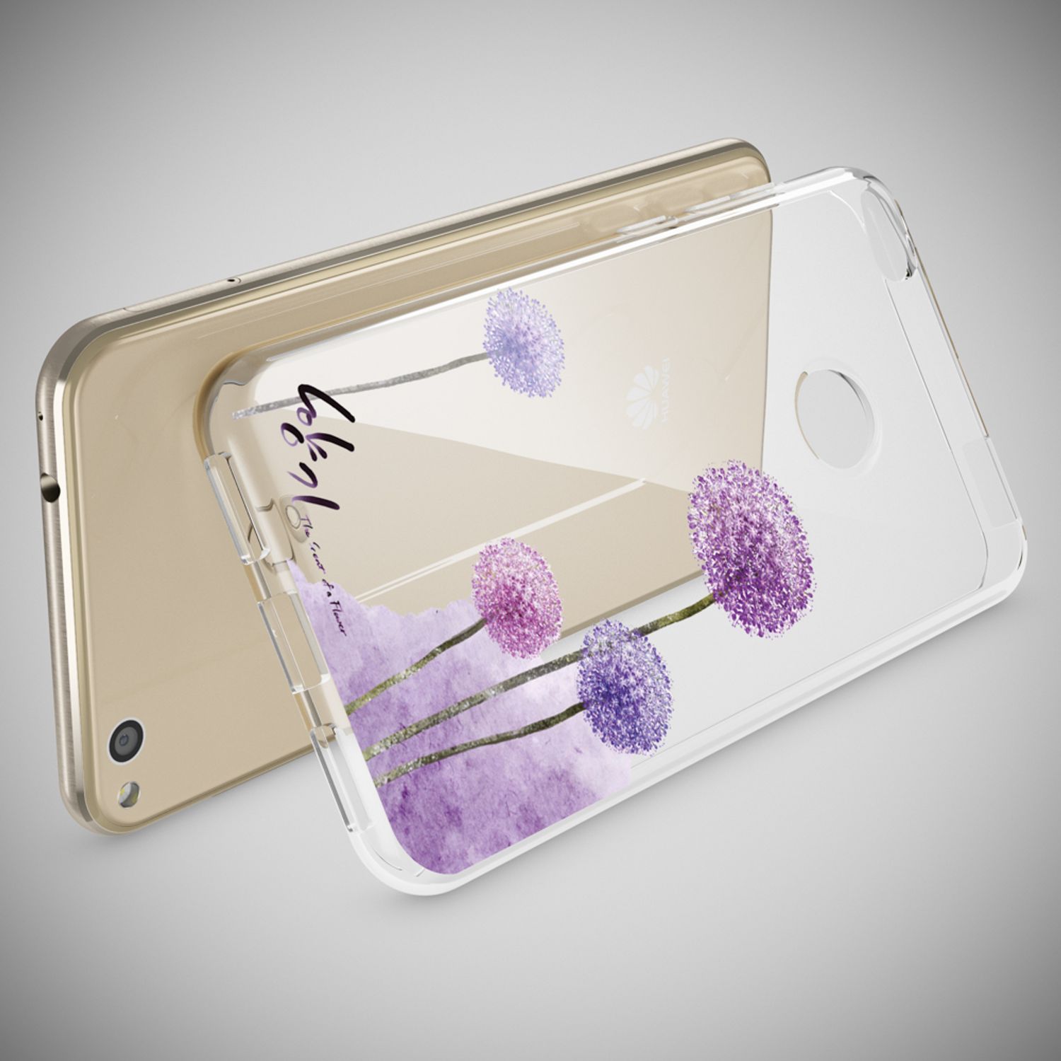 Huawei P8 Lite 2017 Hülle Handyhülle von NALIA, Slim Silikon Motiv Schutz Case Circle Flowers NALIA
