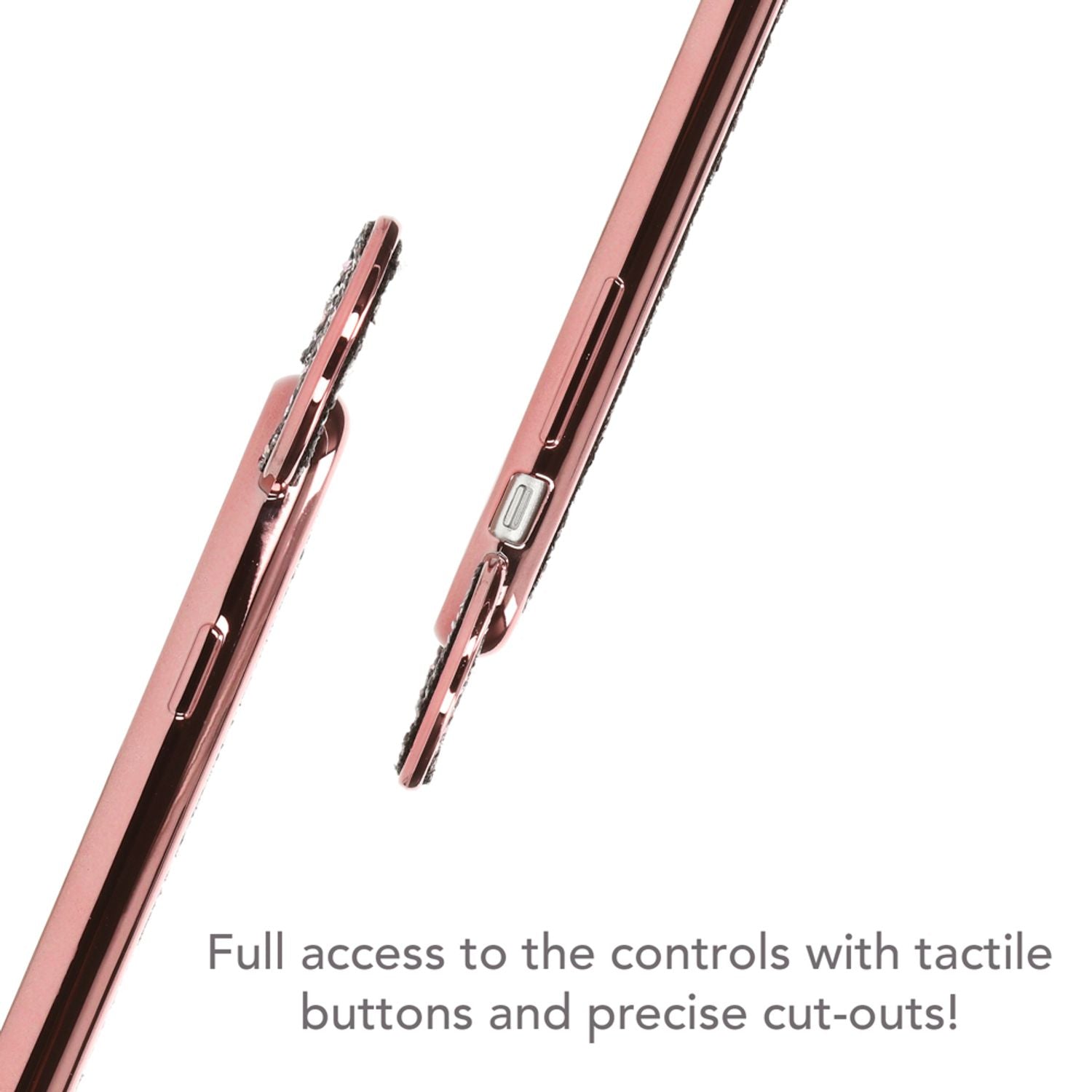 Apple iPhone 6 6S Handy Hülle von NALIA, Glitzer Back Cover Case mit Maus Ohren Rose Gold NALIA