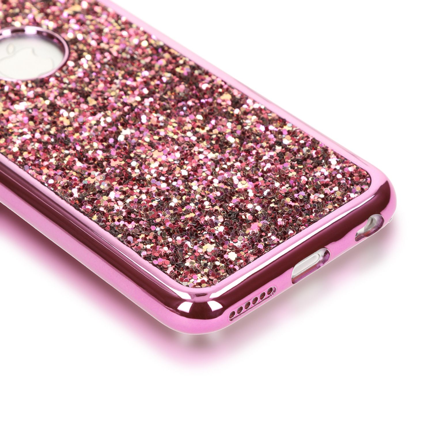 Apple iPhone 6 6S Handy Hülle von NALIA, Glitzer Back Cover Case mit Maus Ohren Pink NALIA