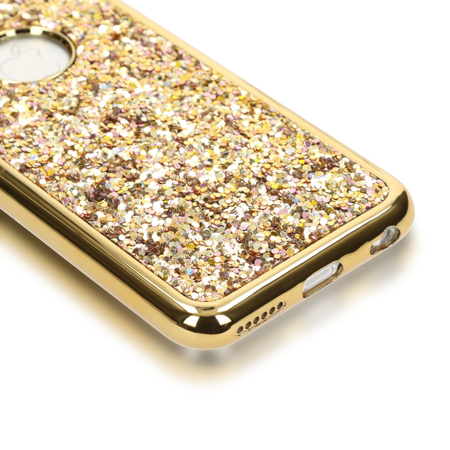 Apple iPhone 6 6S Handy Hülle von NALIA, Glitzer Back Cover Case mit Maus Ohren Pink NALIA