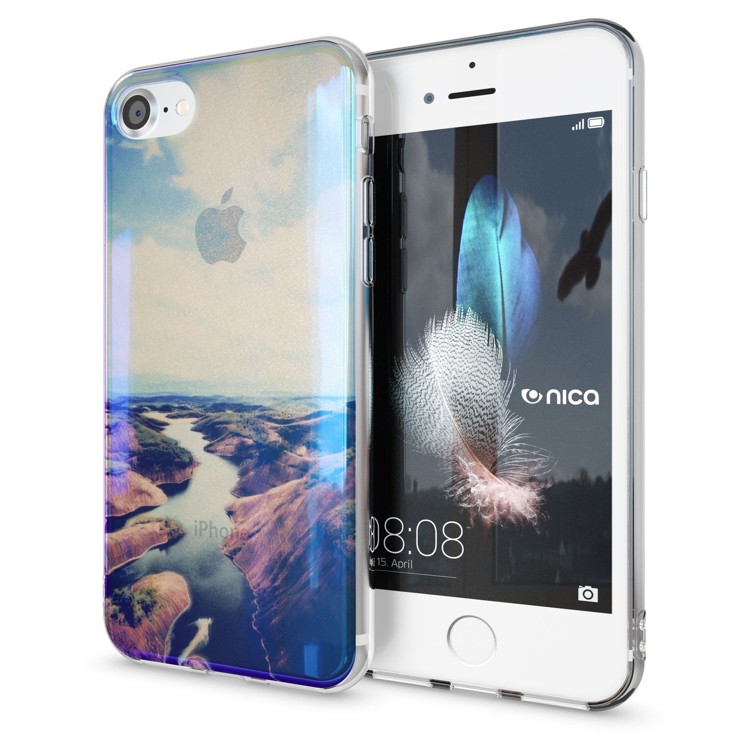 NALIA Handy Hülle für iPhone SE 2020 / 8 / 7, Motiv Case Cover Schutz Tasche TPU NALIA