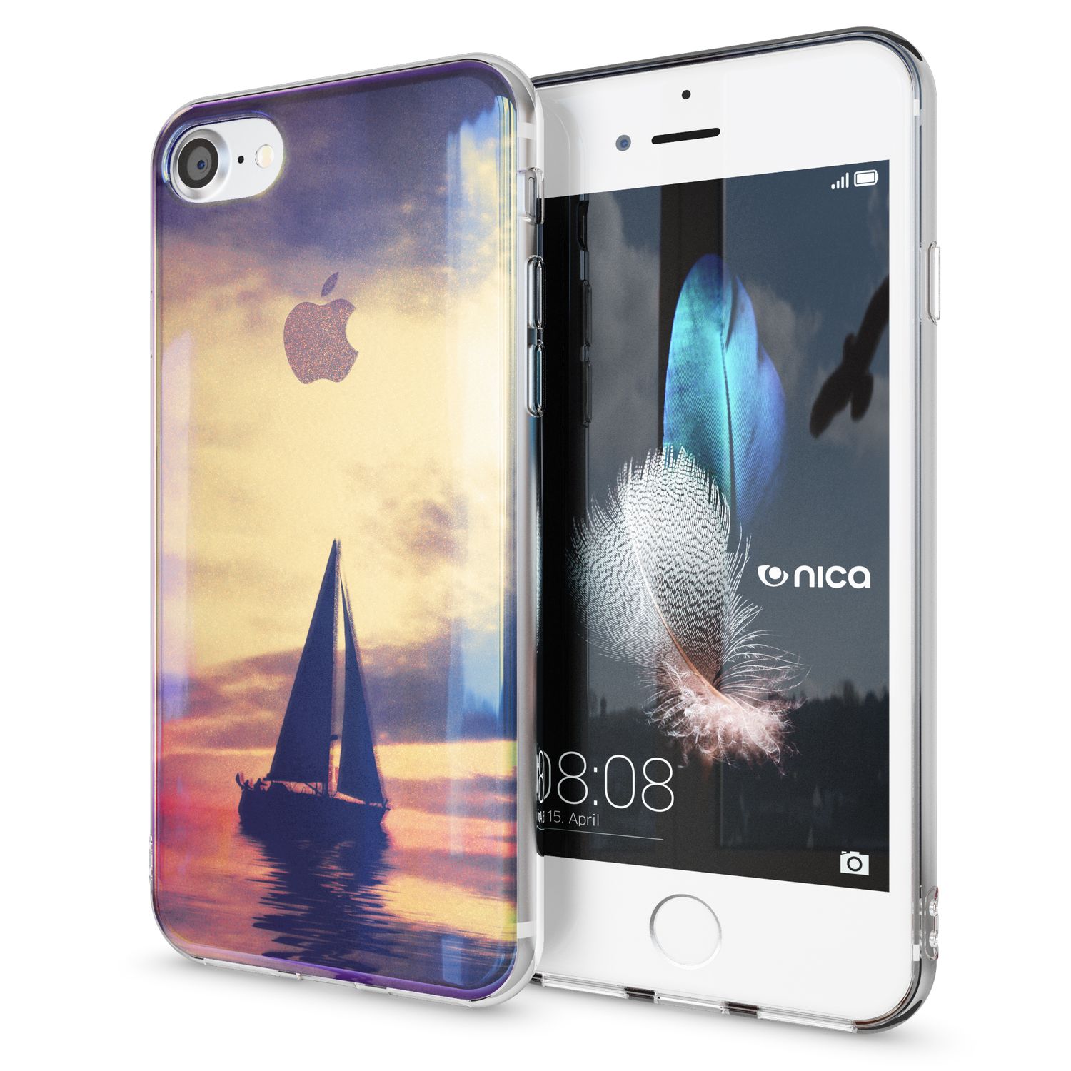 NALIA Handy Hülle für iPhone SE 2020 / 8 / 7, Motiv Case Cover Schutz Tasche TPU NALIA