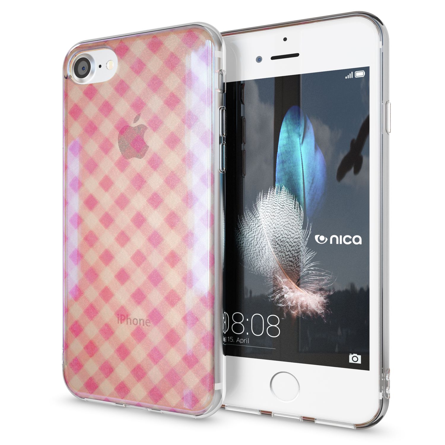 NALIA Handy Hülle für iPhone SE 2020 / 8 / 7, Motiv Case Cover Schutz Tasche TPU NALIA