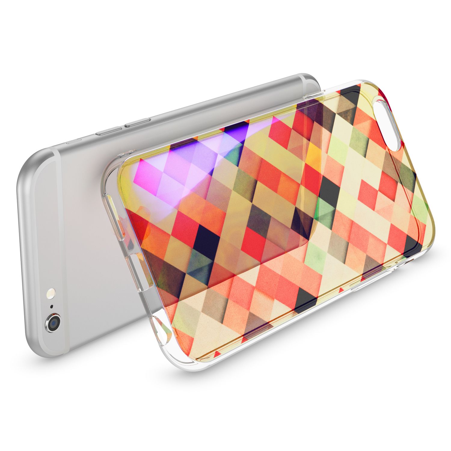 Apple iPhone 6 6S Handy Hülle 3D von NALIA Glitzer Silikon Case Cover Schutzhülle Pastel Geometry NALIA
